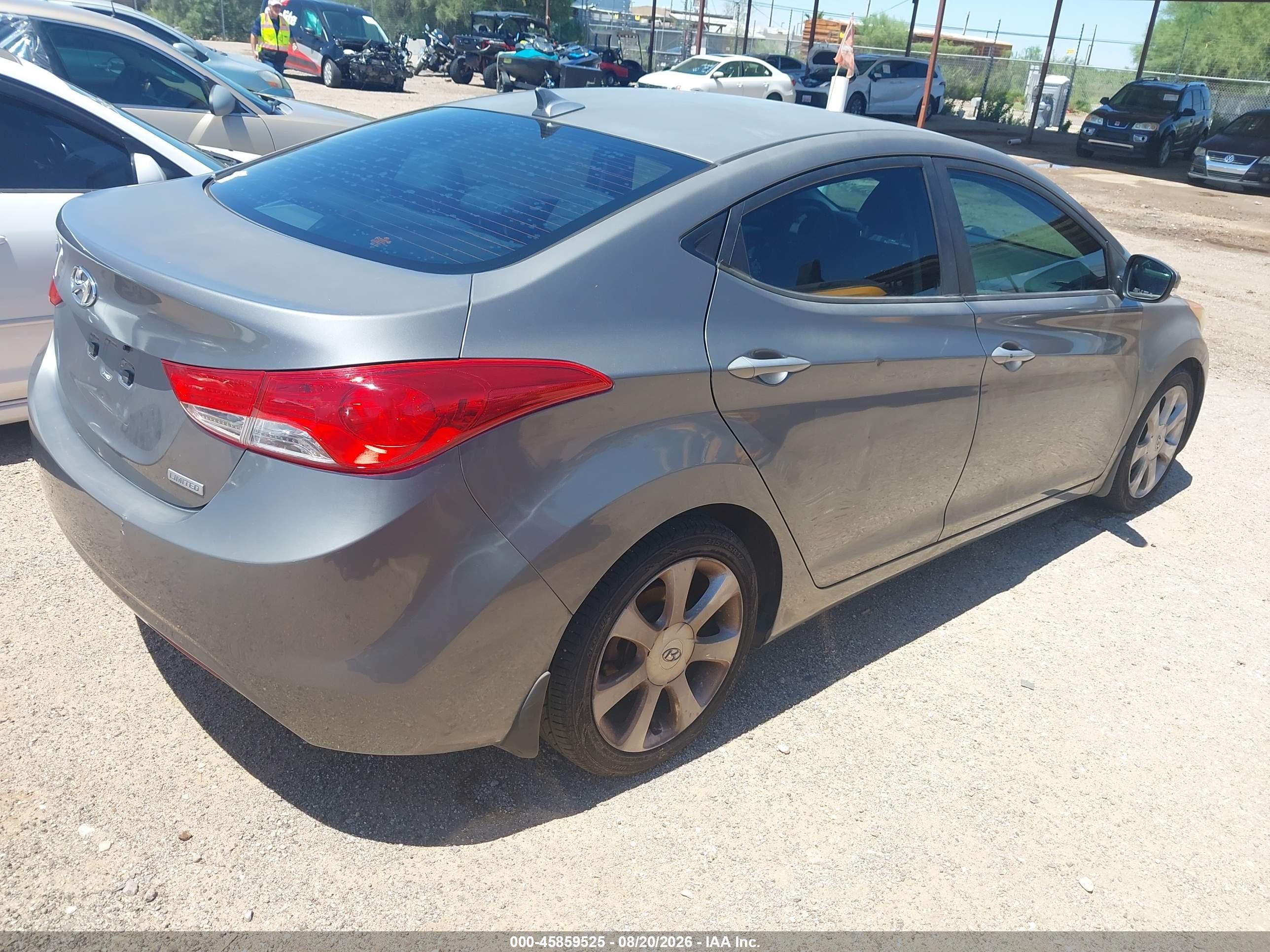 2013 Hyundai Elantra Limited Gray vin: 5NPDH4AE3DH175895