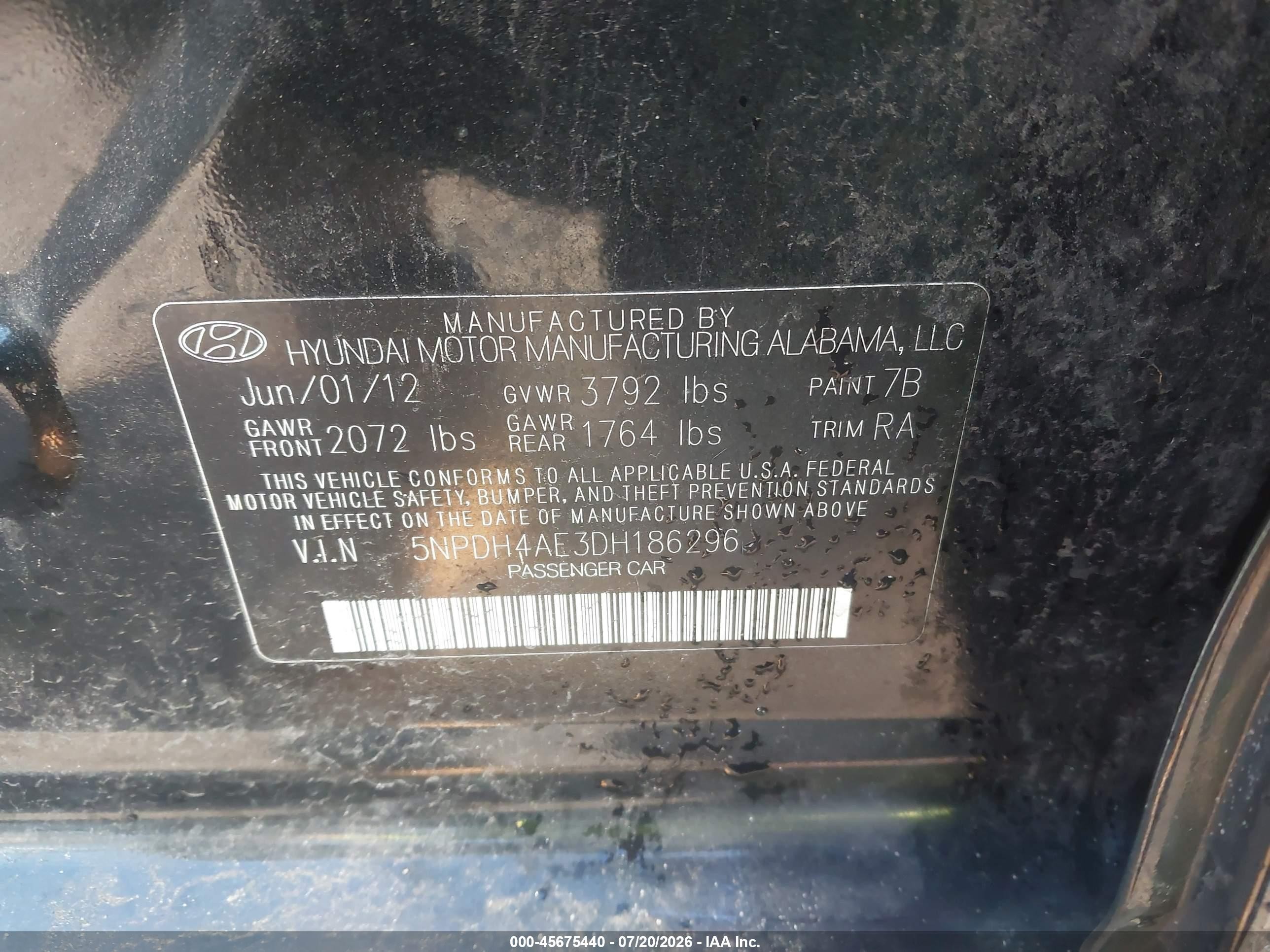 2013 Hyundai Elantra Gls Black vin: 5NPDH4AE3DH186296