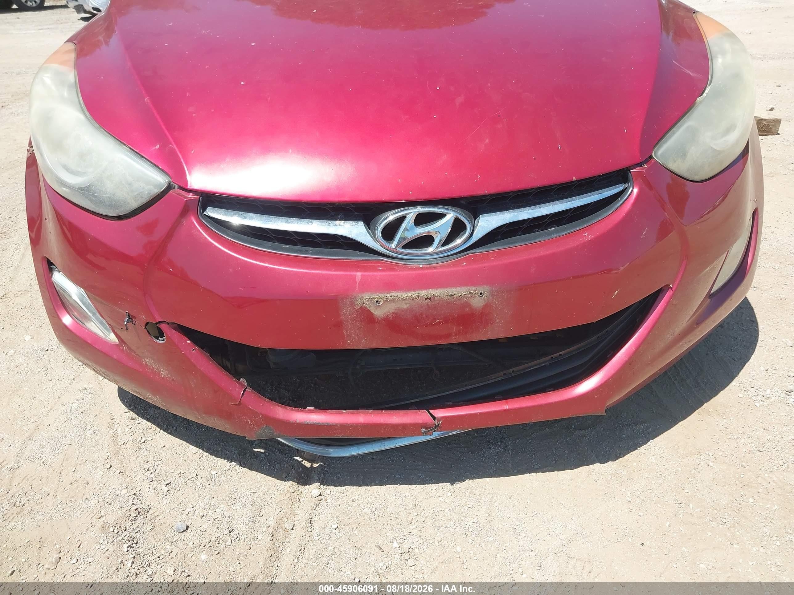 2013 Hyundai Elantra Gls Red vin: 5NPDH4AE3DH195208
