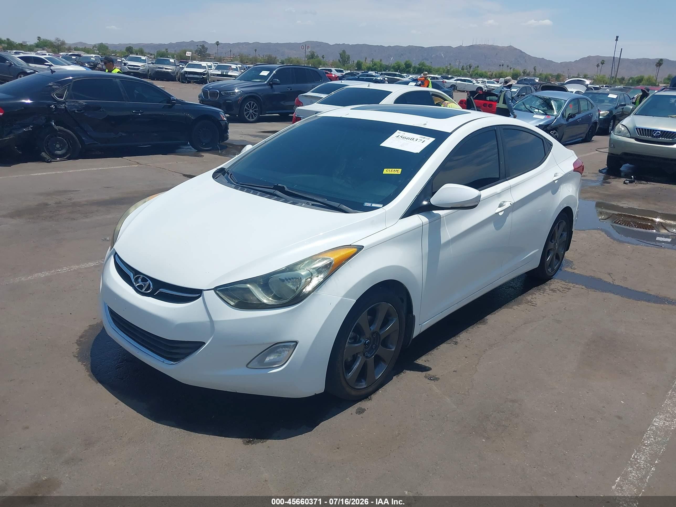 2013 Hyundai Elantra Limited White vin: 5NPDH4AE3DH196441