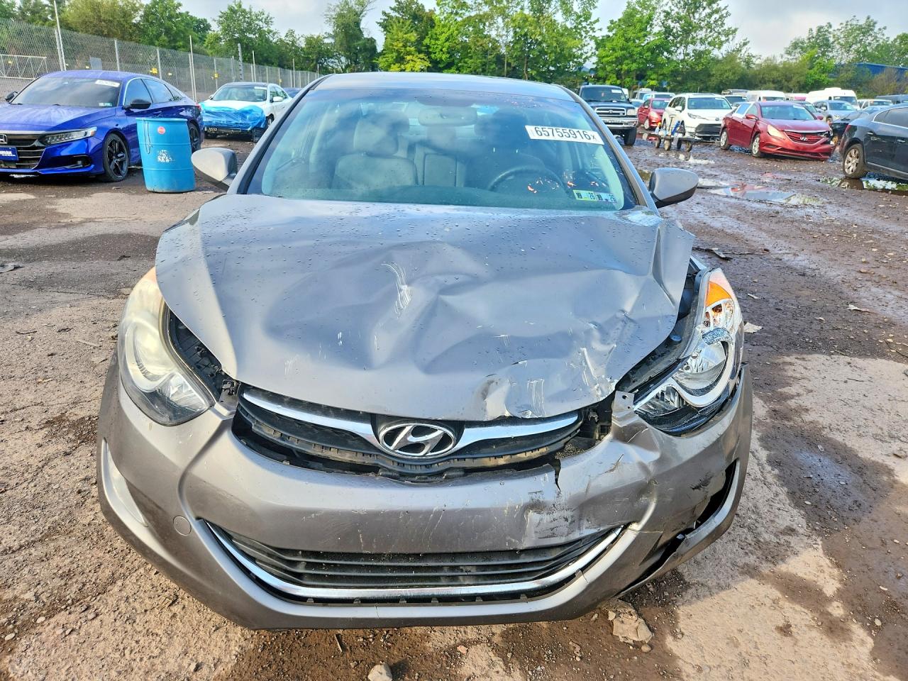 2013 Hyundai Elantra Gls Gray vin: 5NPDH4AE3DH205137