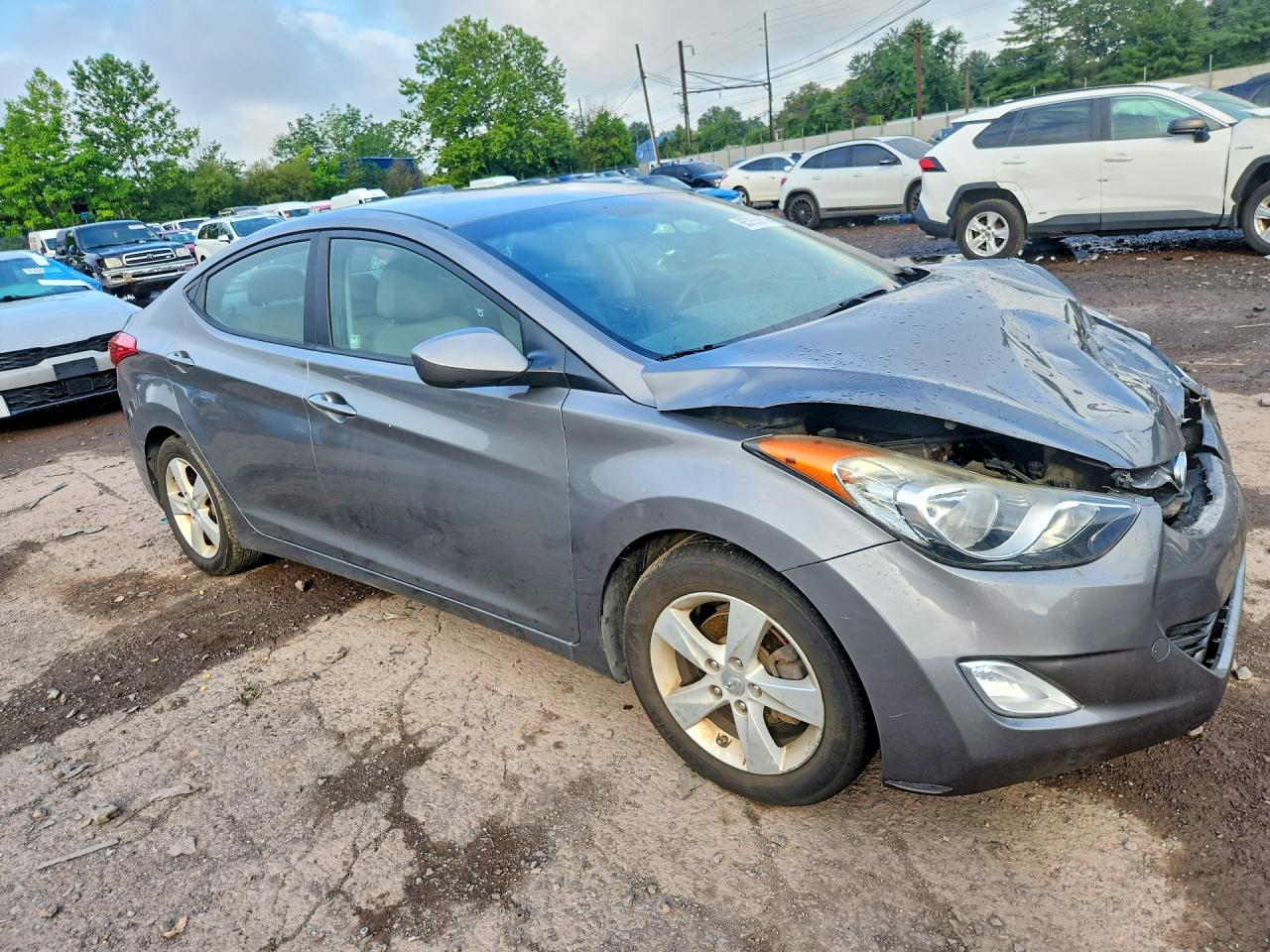 2013 Hyundai Elantra Gls Gray vin: 5NPDH4AE3DH205137