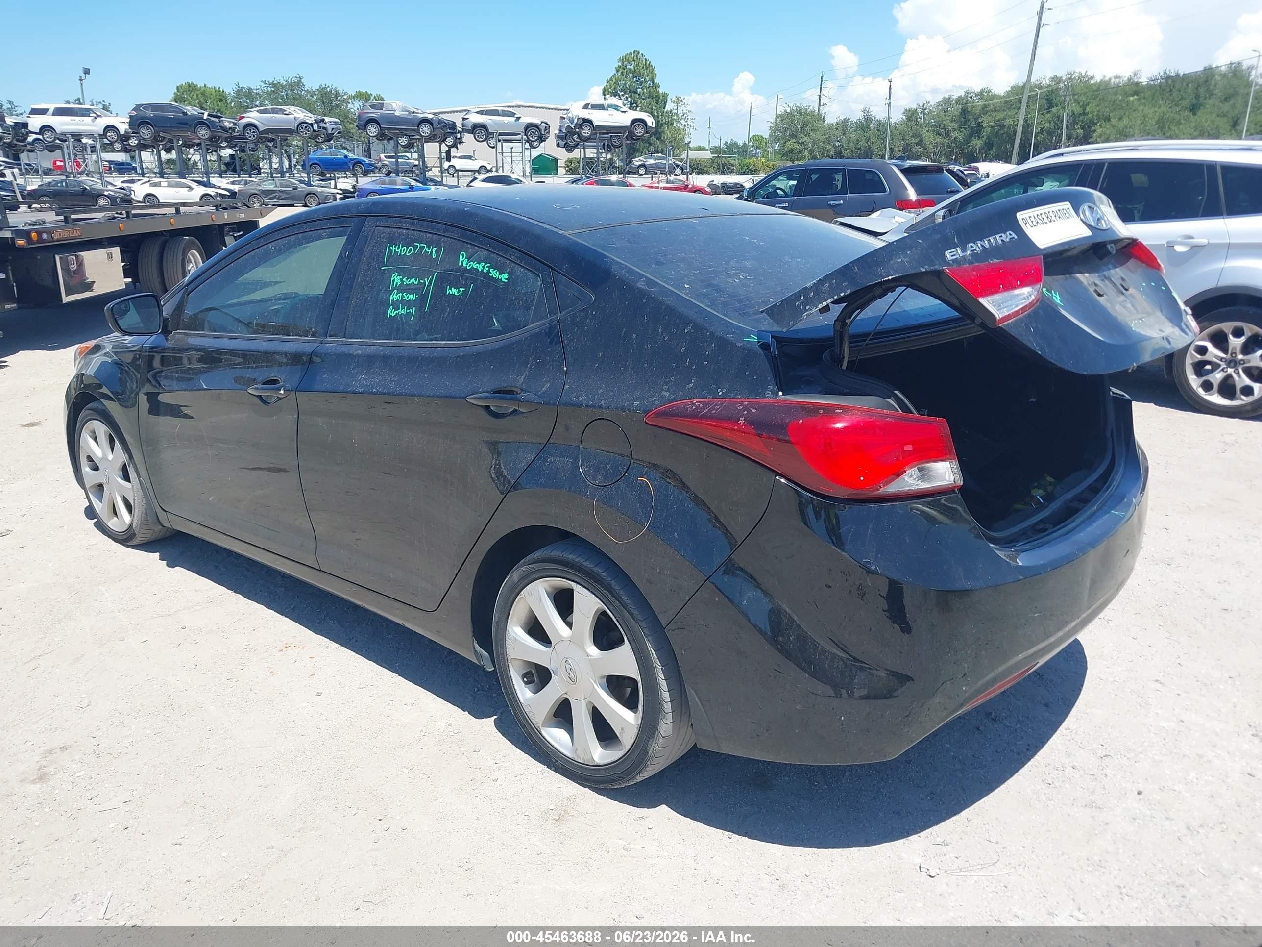 2013 Hyundai Elantra Limited Black vin: 5NPDH4AE3DH226909