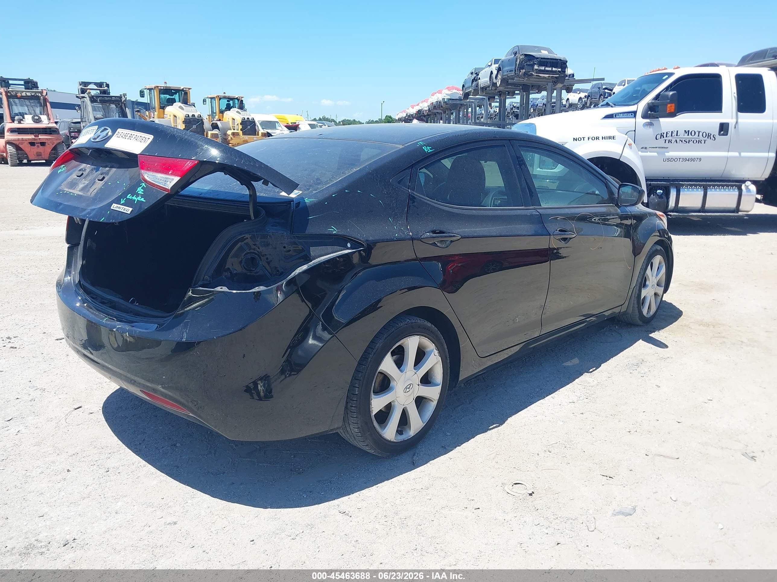 2013 Hyundai Elantra Limited Black vin: 5NPDH4AE3DH226909