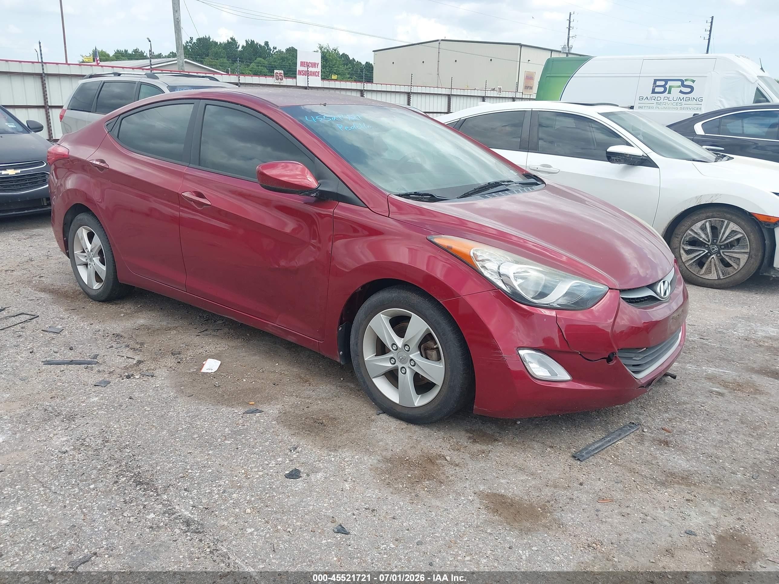 2013 Hyundai Elantra Gls Red vin: 5NPDH4AE3DH238445