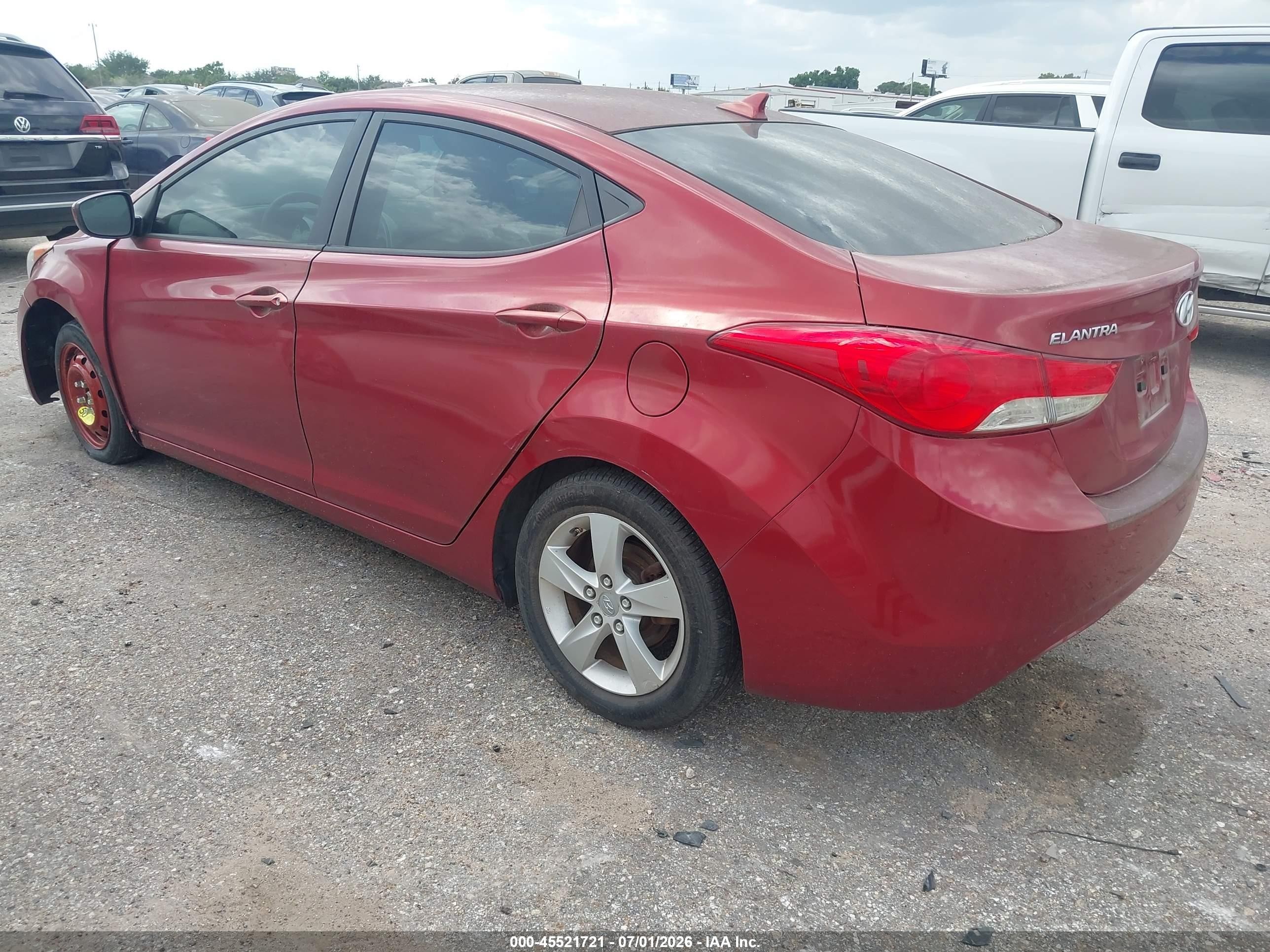 2013 Hyundai Elantra Gls Red vin: 5NPDH4AE3DH238445