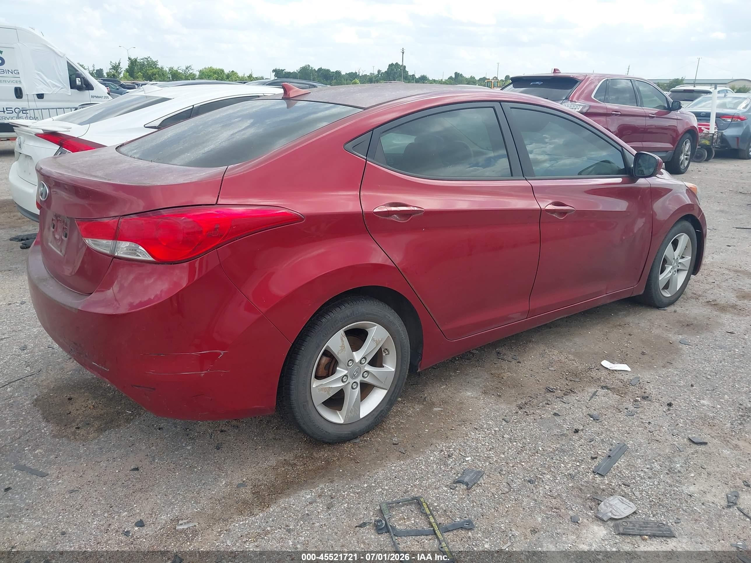 2013 Hyundai Elantra Gls Red vin: 5NPDH4AE3DH238445