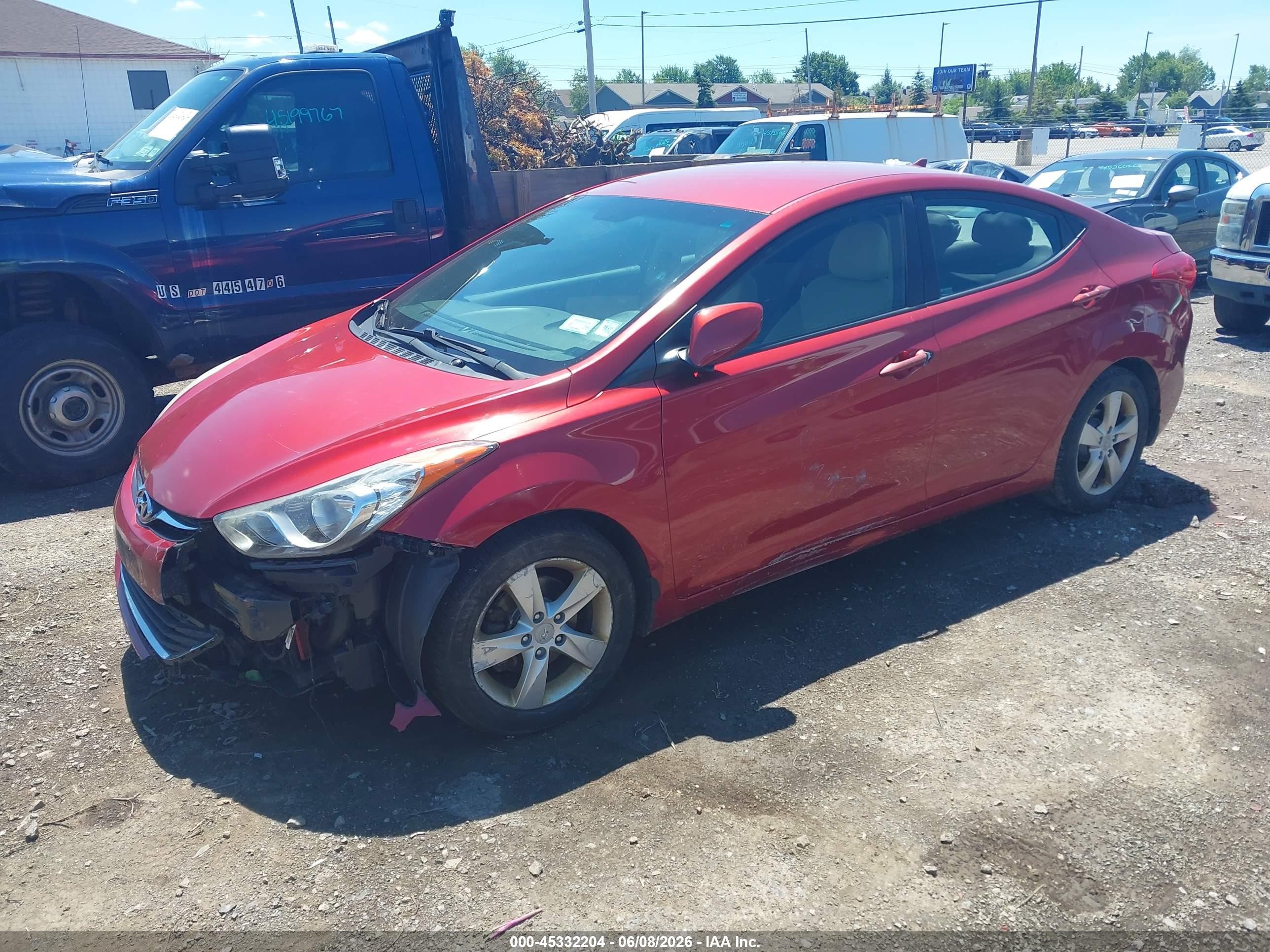 2013 Hyundai Elantra Gls Red vin: 5NPDH4AE3DH240213