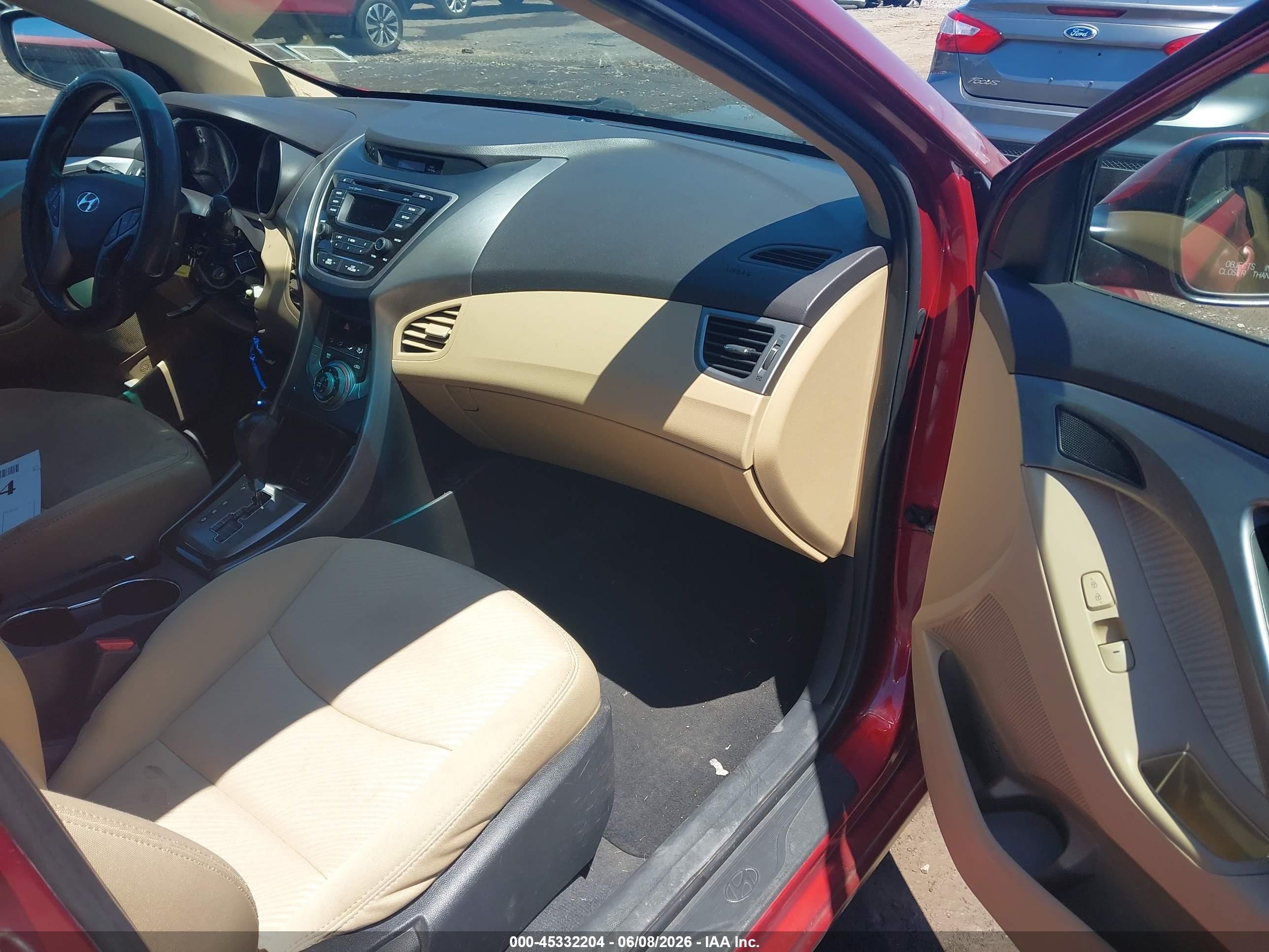 2013 Hyundai Elantra Gls Red vin: 5NPDH4AE3DH240213