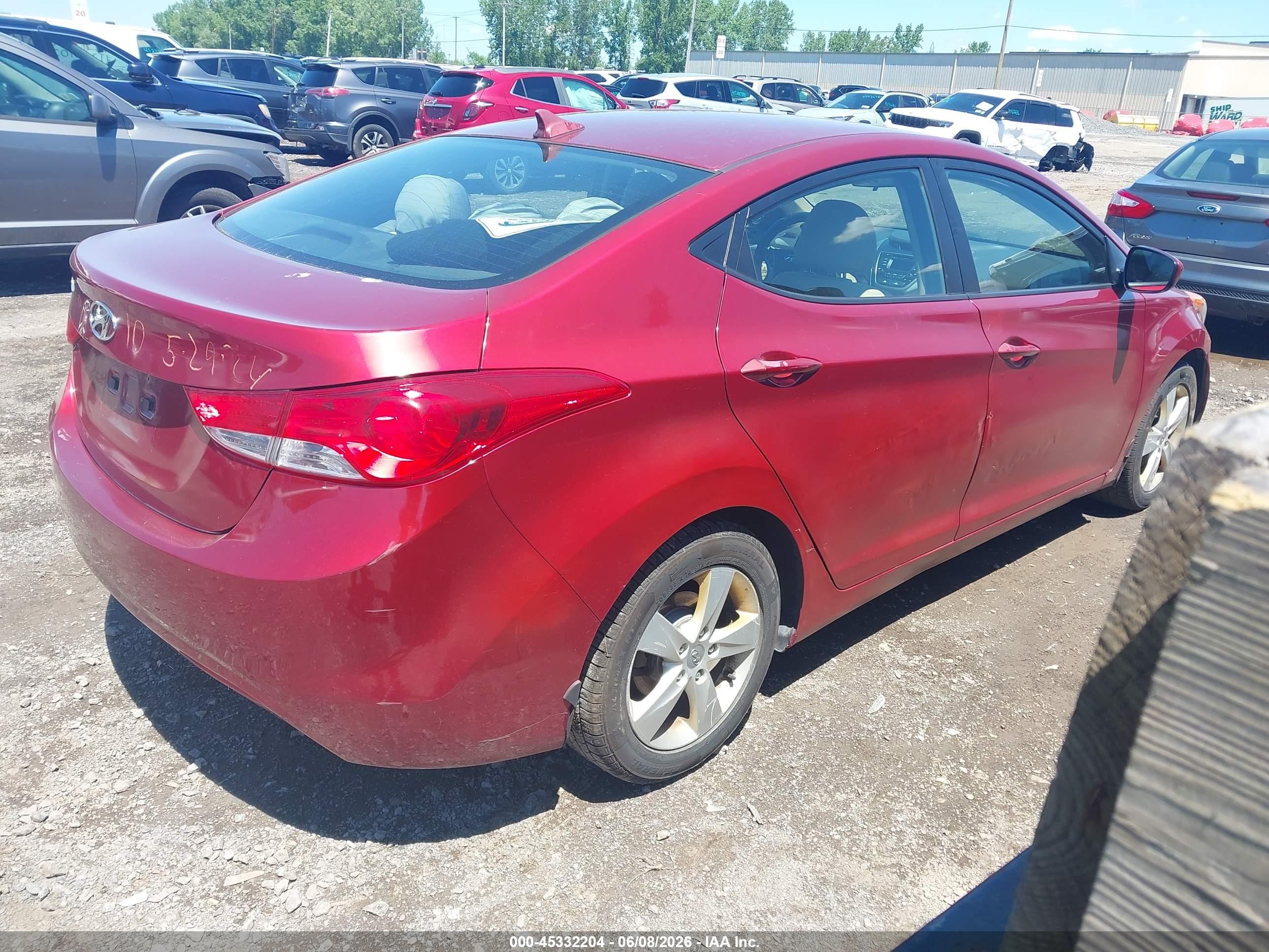 2013 Hyundai Elantra Gls Red vin: 5NPDH4AE3DH240213