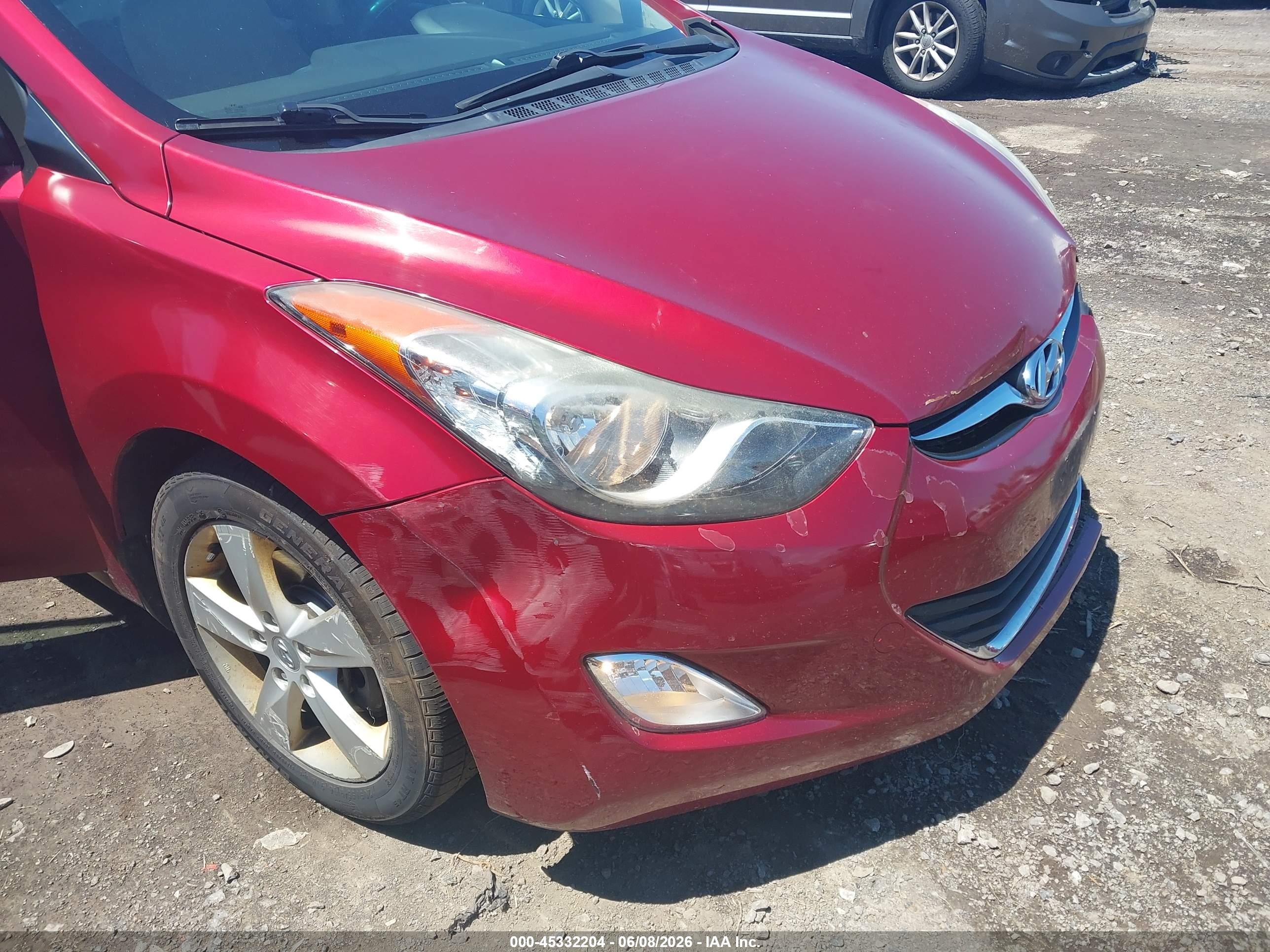2013 Hyundai Elantra Gls Red vin: 5NPDH4AE3DH240213
