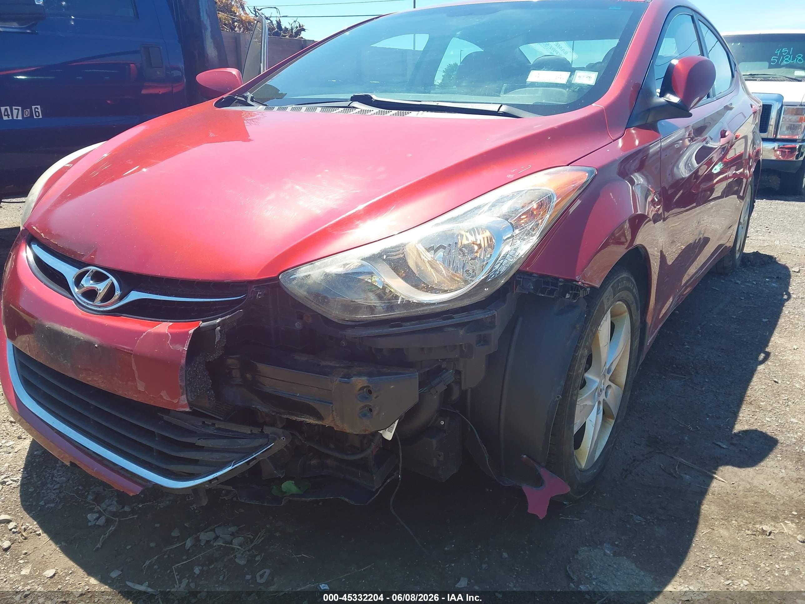 2013 Hyundai Elantra Gls Red vin: 5NPDH4AE3DH240213