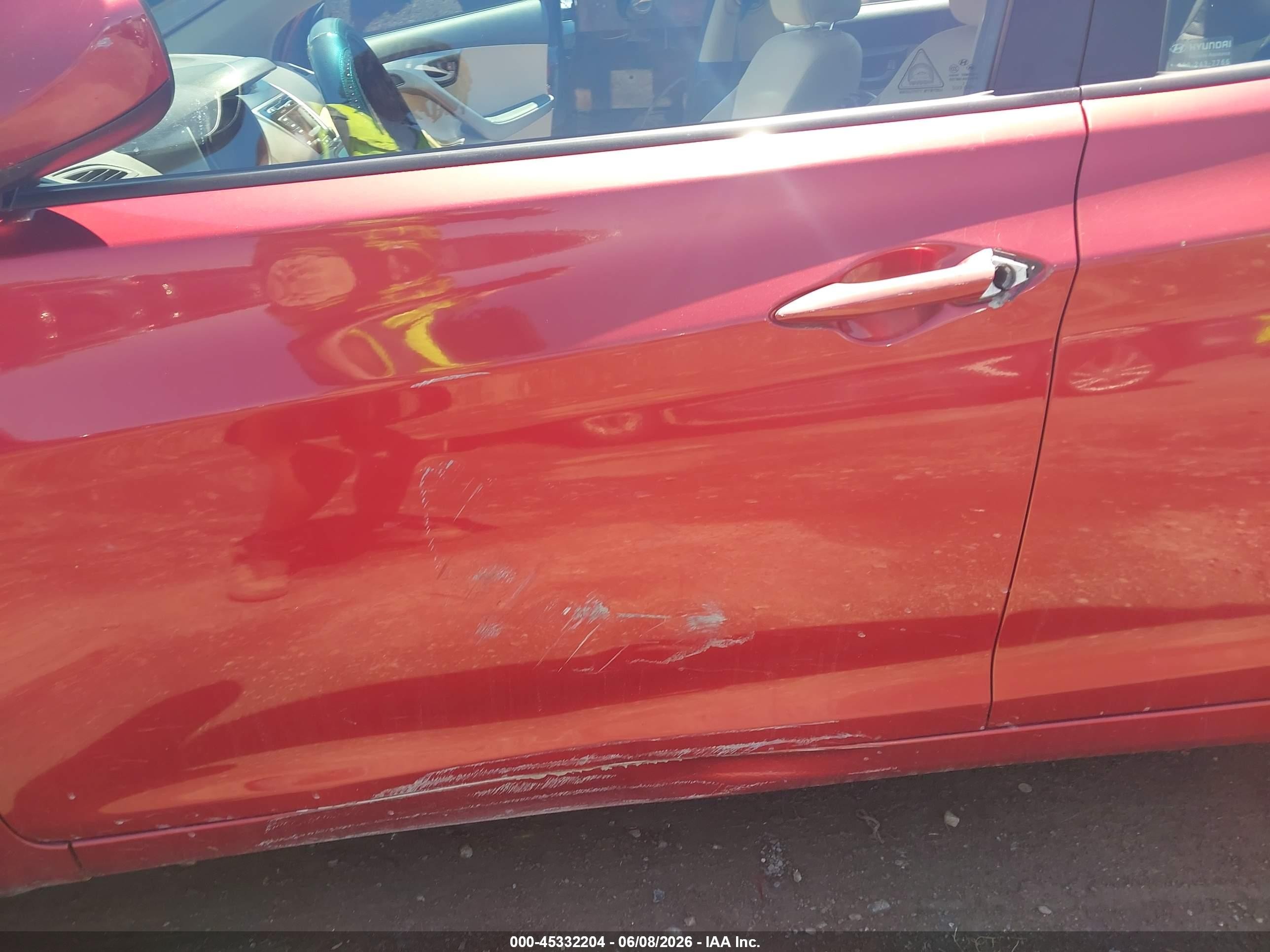 2013 Hyundai Elantra Gls Red vin: 5NPDH4AE3DH240213
