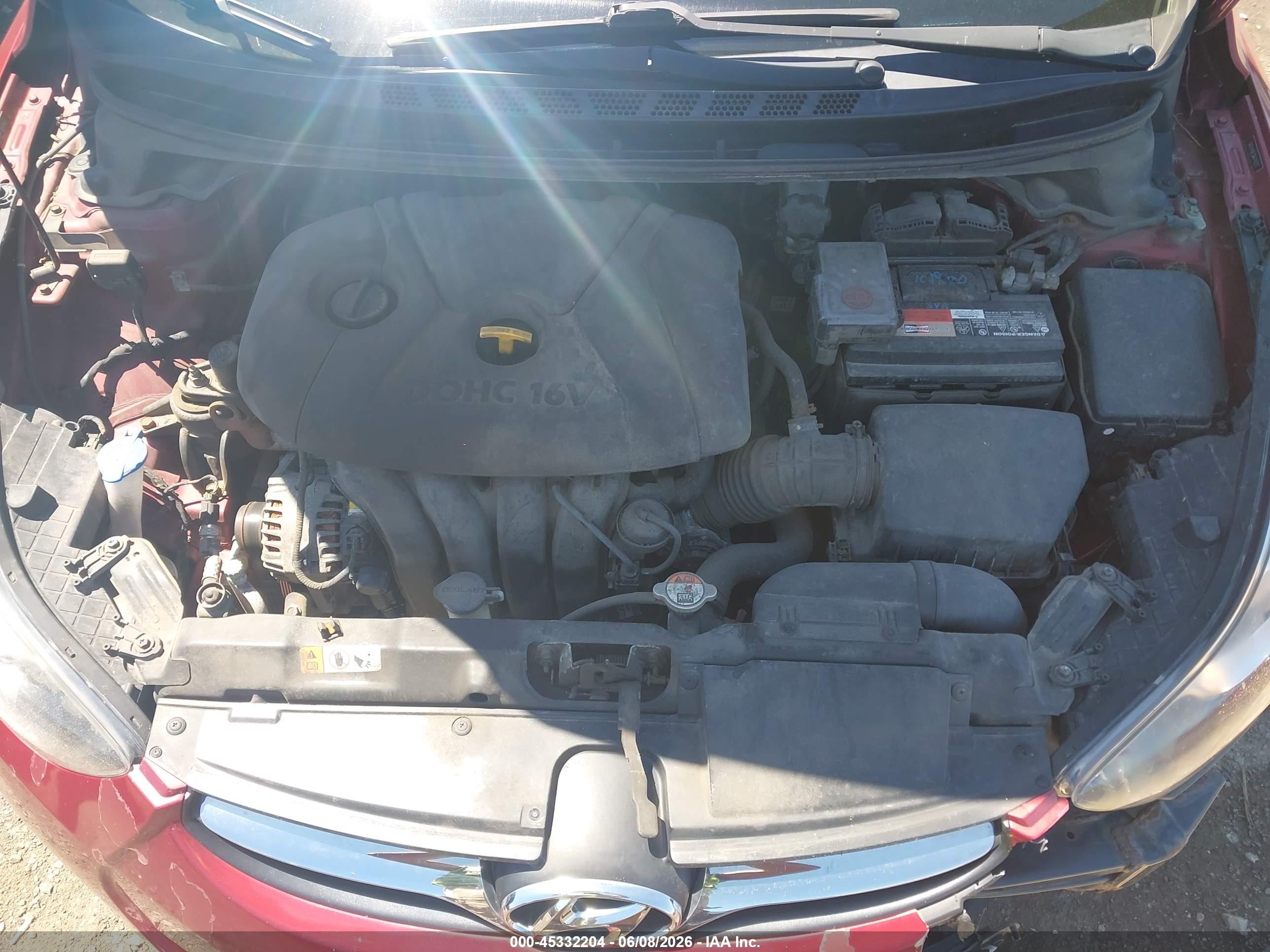 2013 Hyundai Elantra Gls Red vin: 5NPDH4AE3DH240213