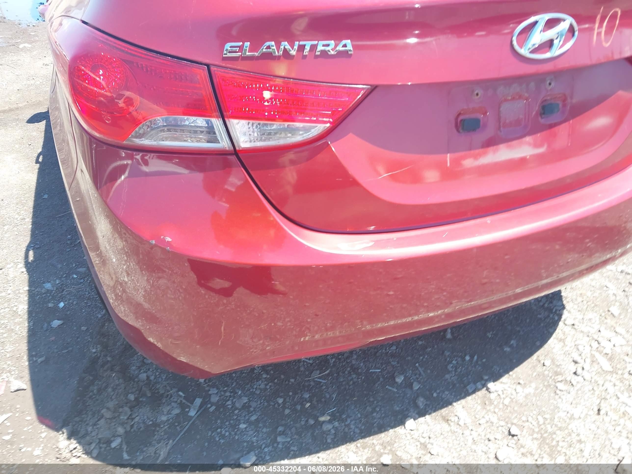 2013 Hyundai Elantra Gls Red vin: 5NPDH4AE3DH240213