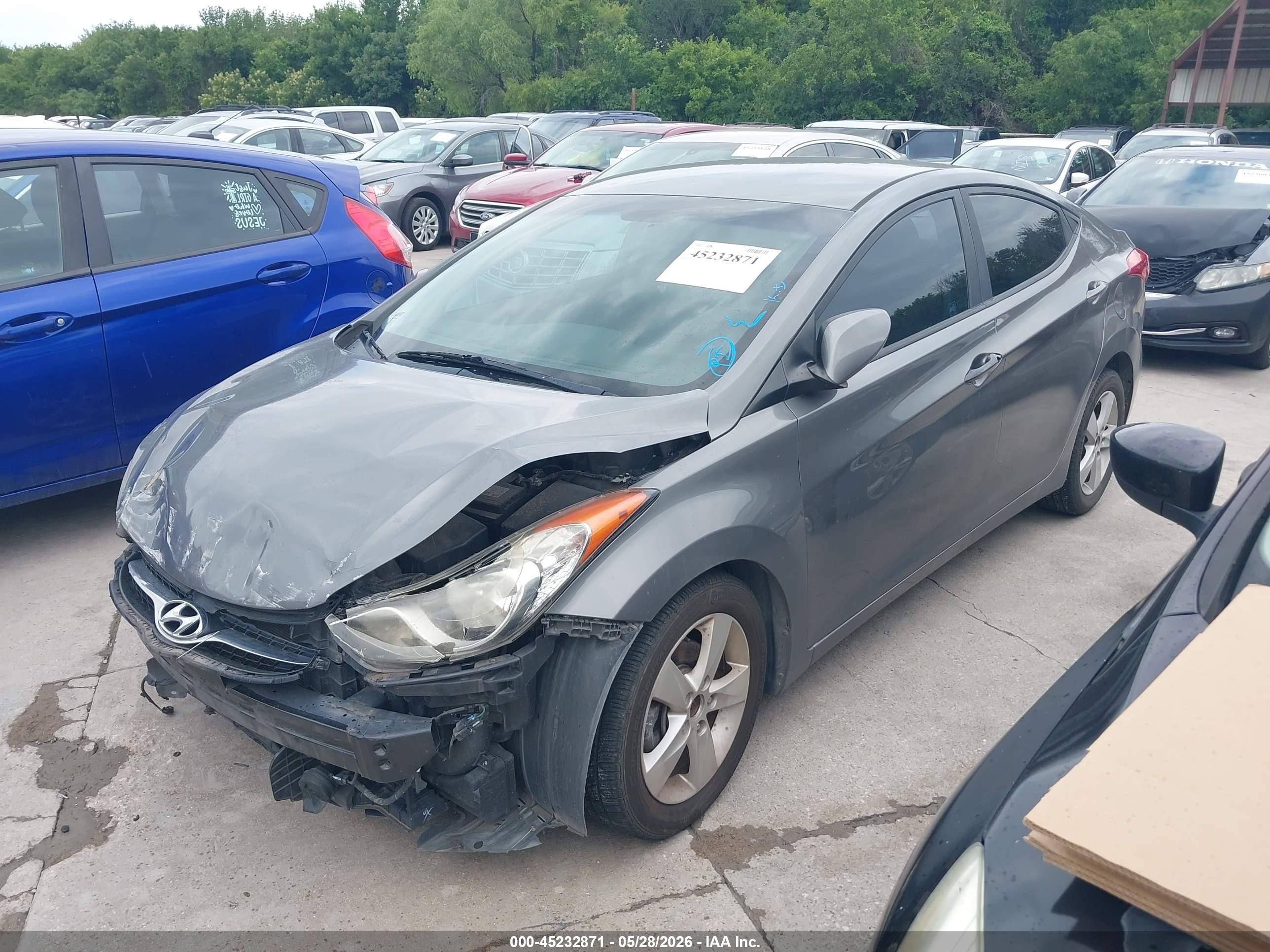 2013 Hyundai Elantra Gls Gray vin: 5NPDH4AE3DH260297