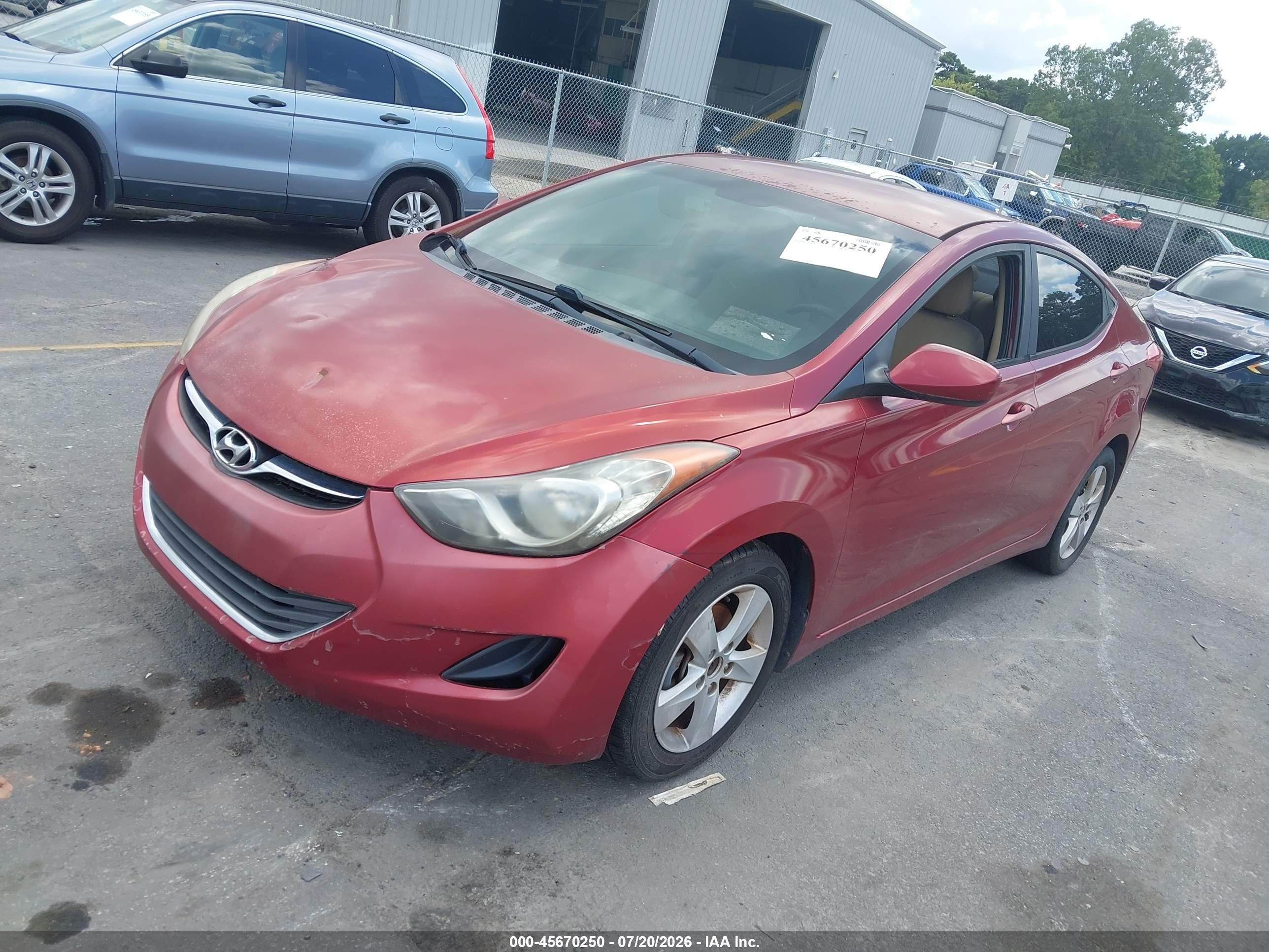 2013 Hyundai Elantra Gls Red vin: 5NPDH4AE3DH264284