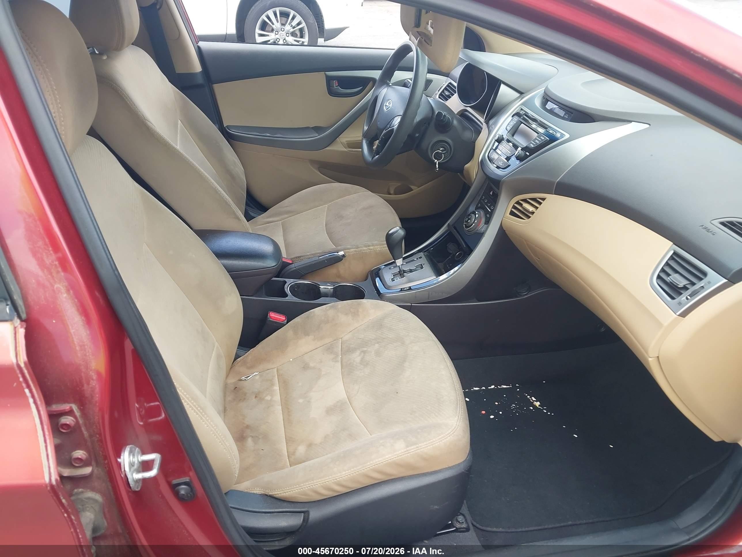 2013 Hyundai Elantra Gls Red vin: 5NPDH4AE3DH264284