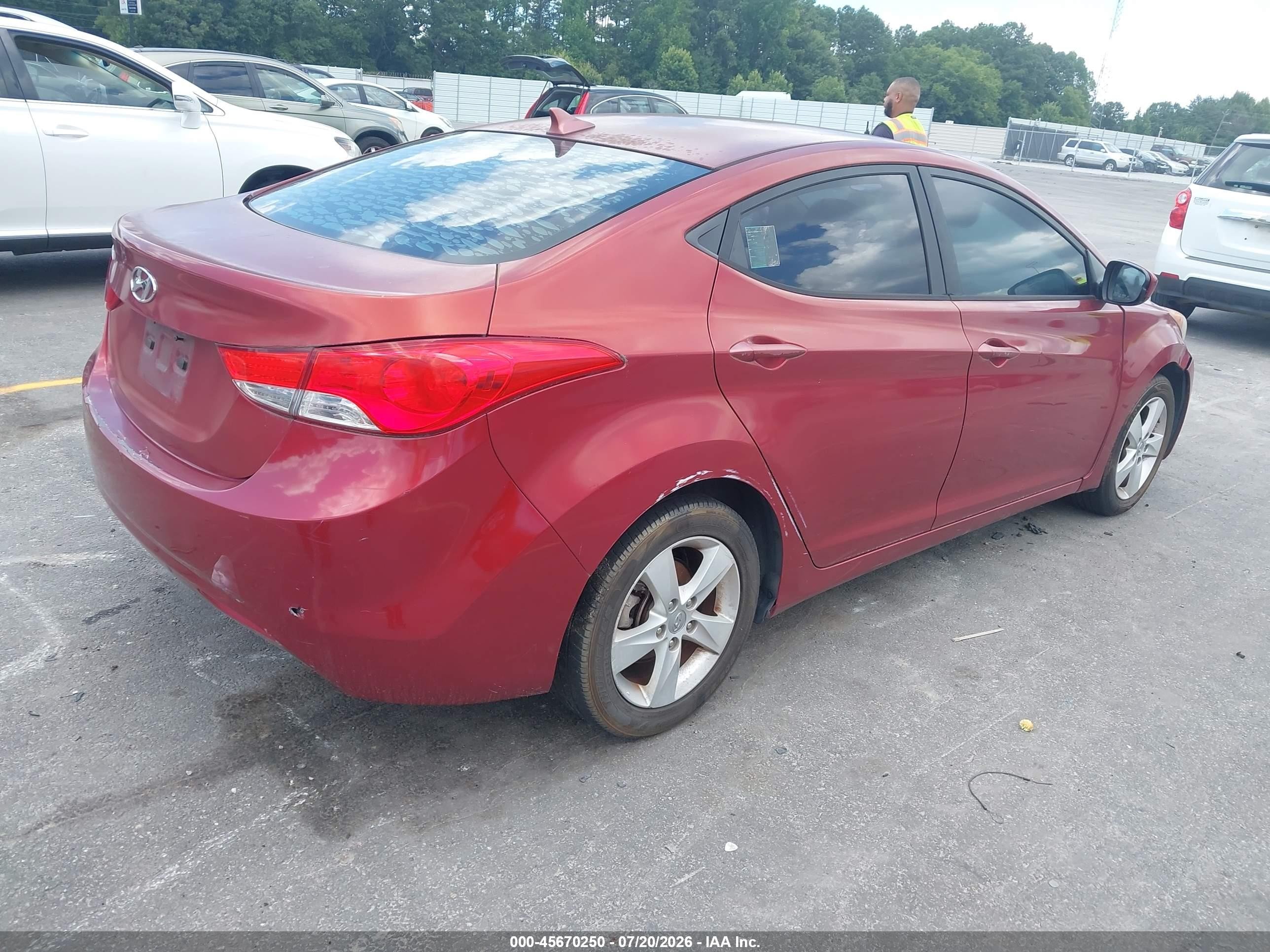 2013 Hyundai Elantra Gls Red vin: 5NPDH4AE3DH264284