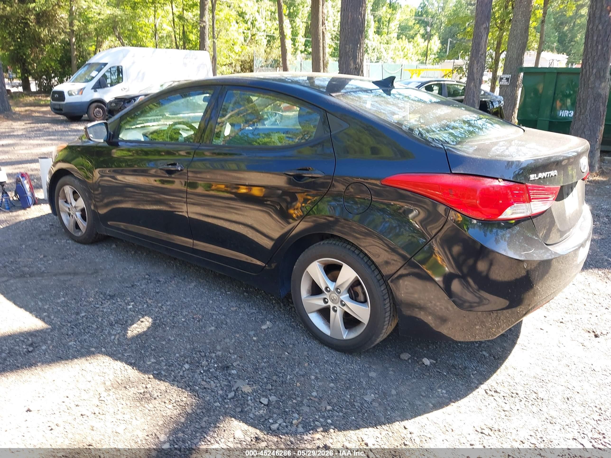2013 Hyundai Elantra Gls Black vin: 5NPDH4AE3DH270392