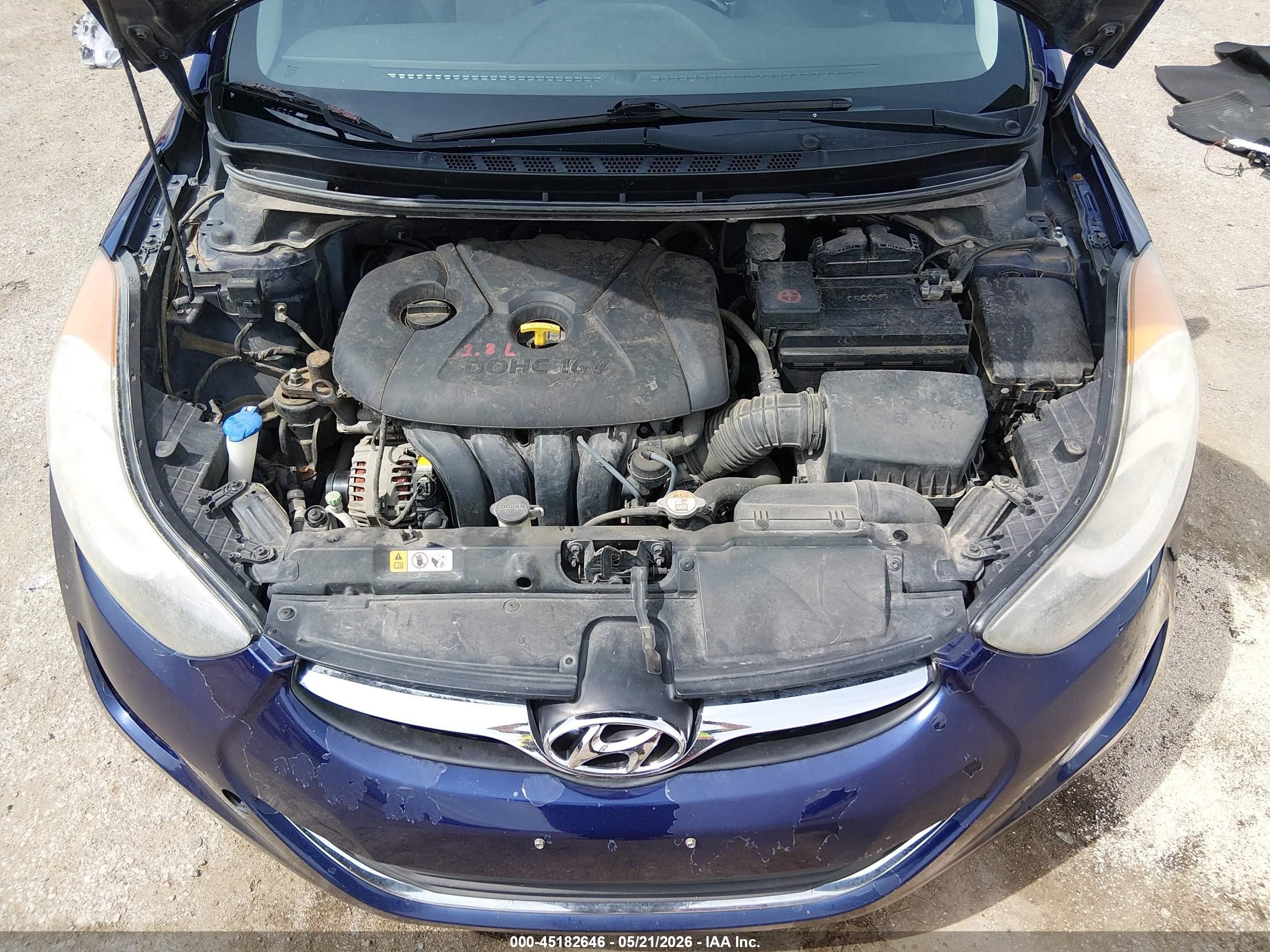 2013 Hyundai Elantra Gls Blue vin: 5NPDH4AE3DH275981