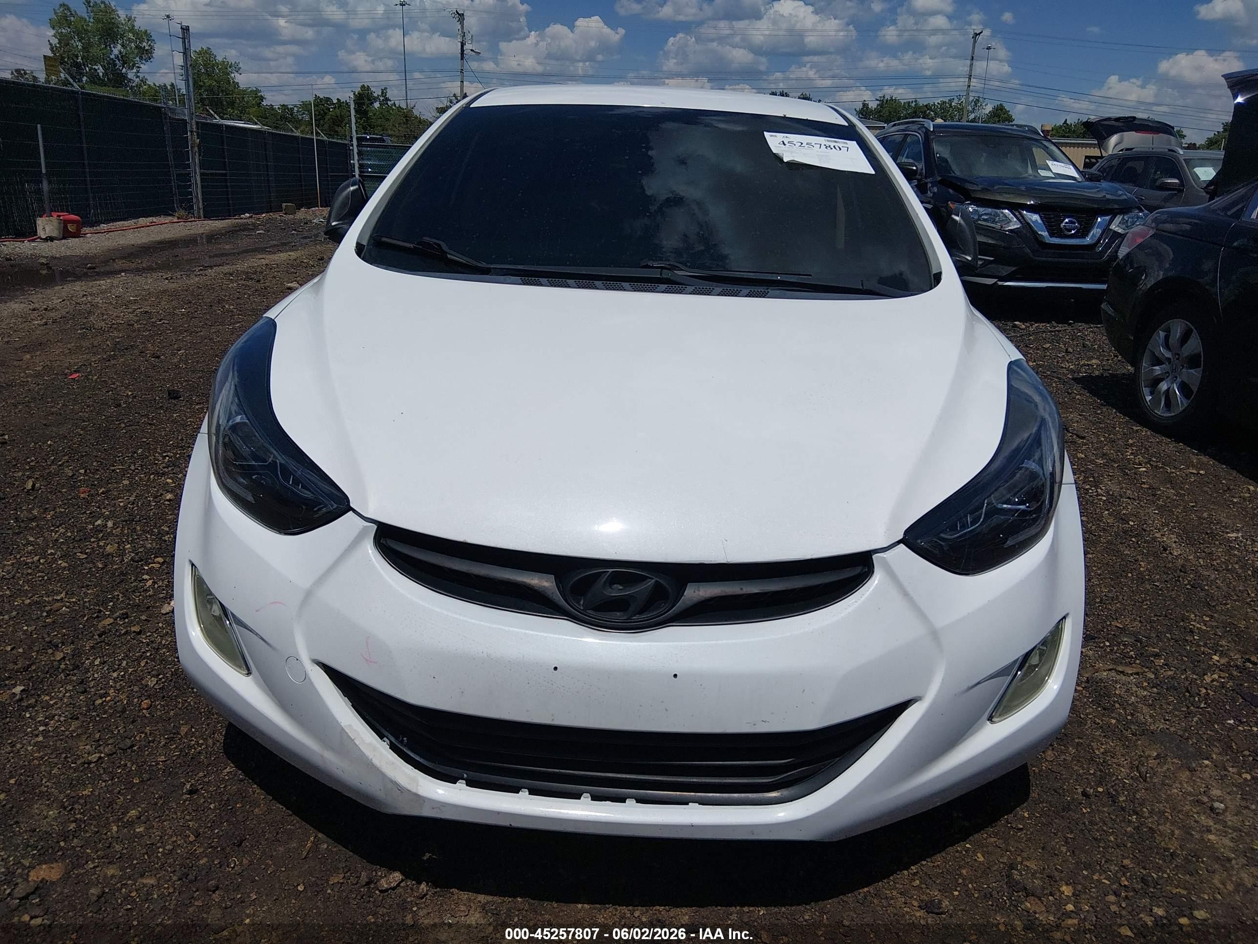 2013 Hyundai Elantra Gls White vin: 5NPDH4AE3DH276645