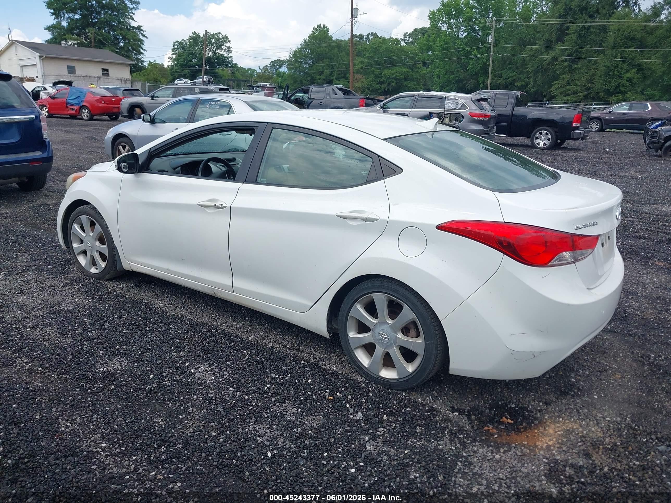 2013 Hyundai Elantra Limited White vin: 5NPDH4AE3DH280470