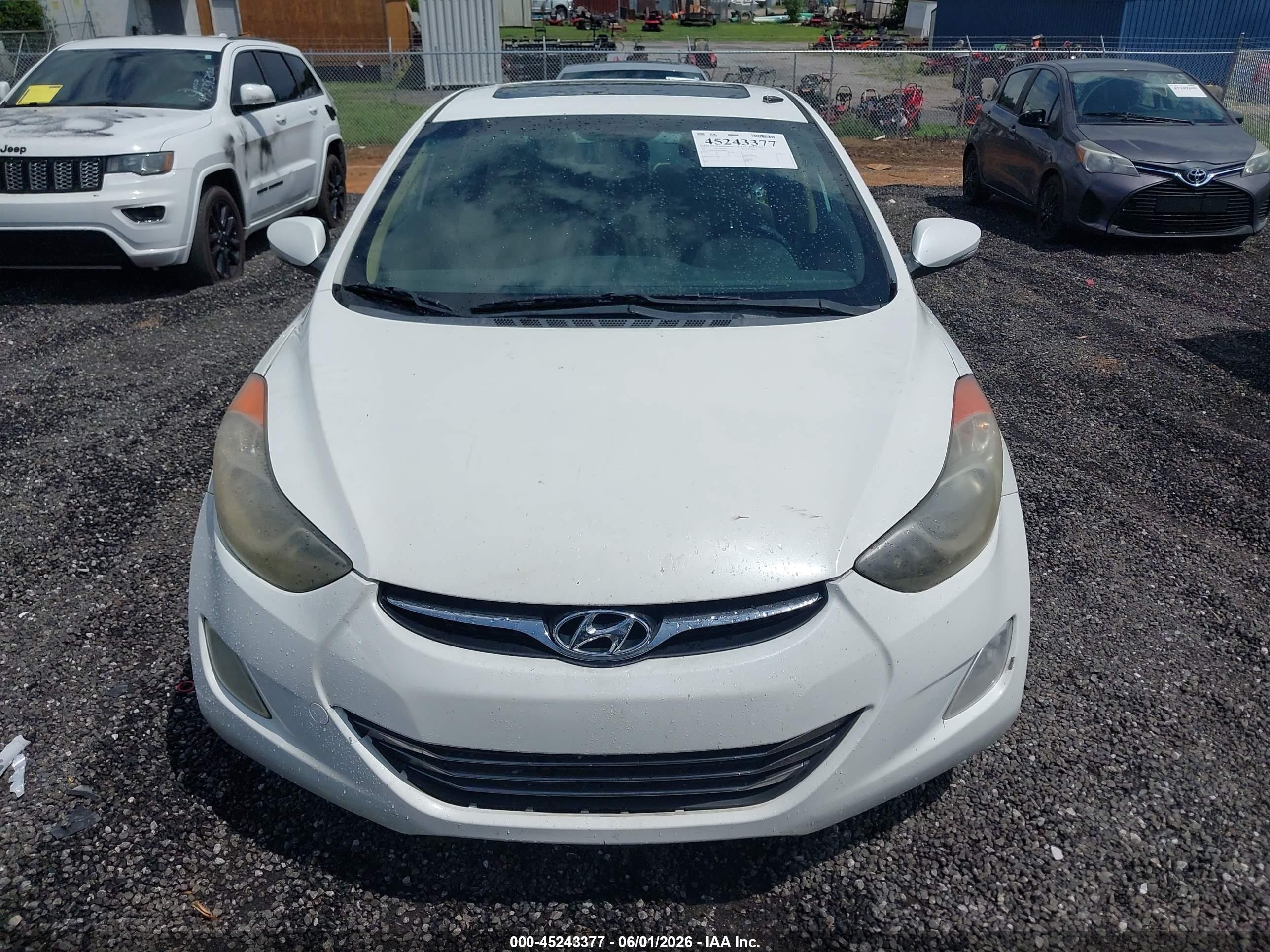 2013 Hyundai Elantra Limited White vin: 5NPDH4AE3DH280470