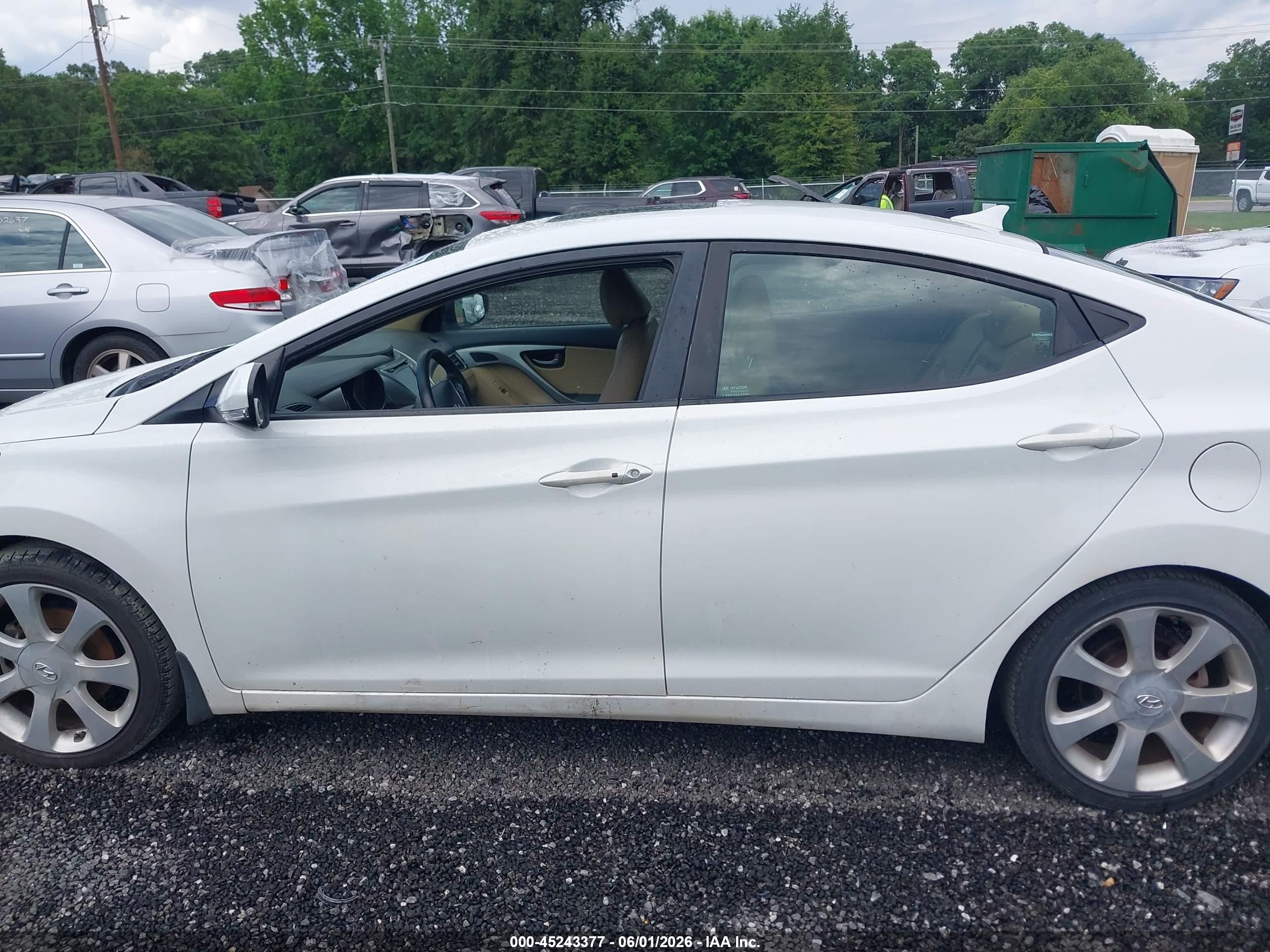 2013 Hyundai Elantra Limited White vin: 5NPDH4AE3DH280470