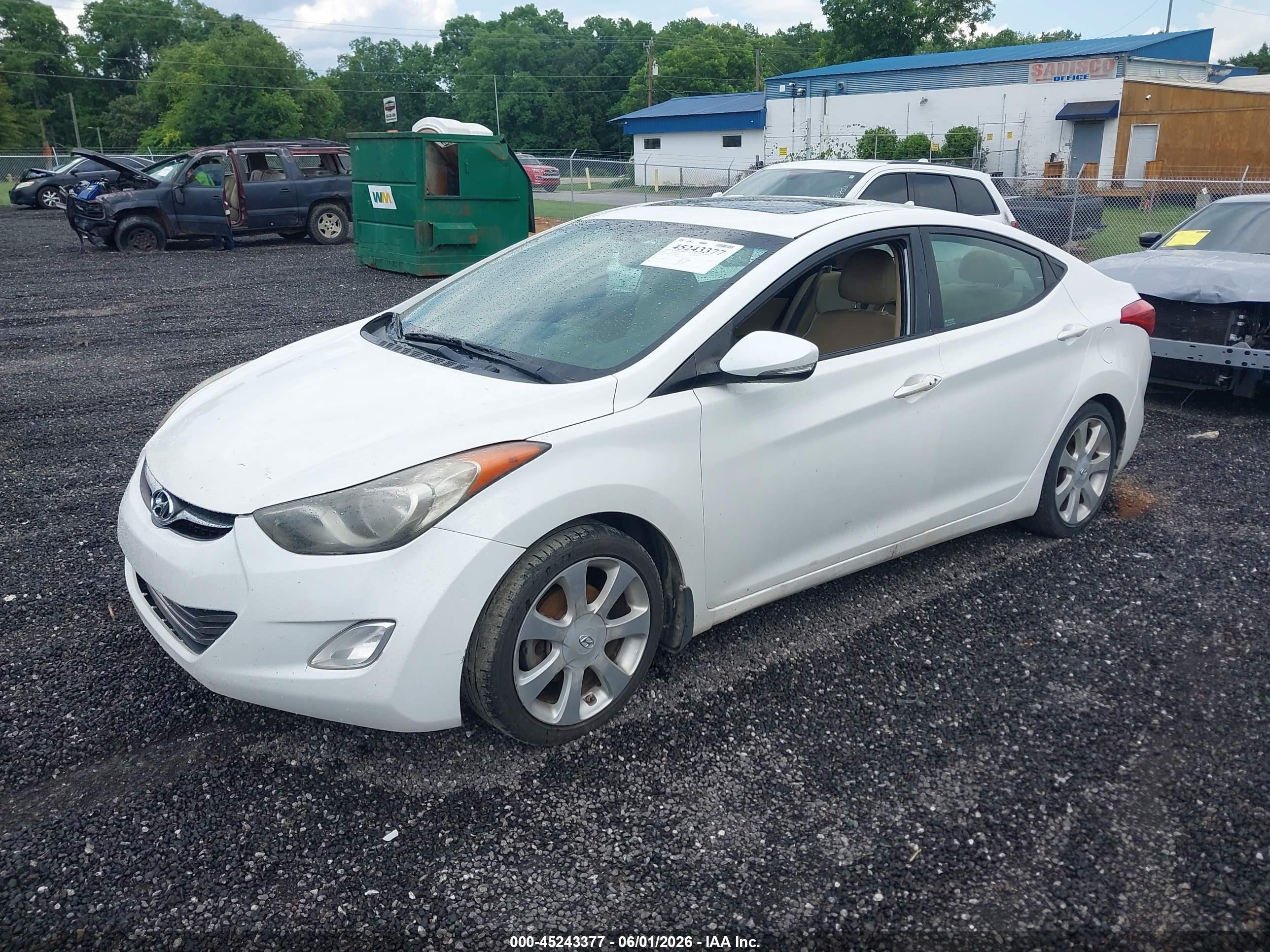 2013 Hyundai Elantra Limited White vin: 5NPDH4AE3DH280470