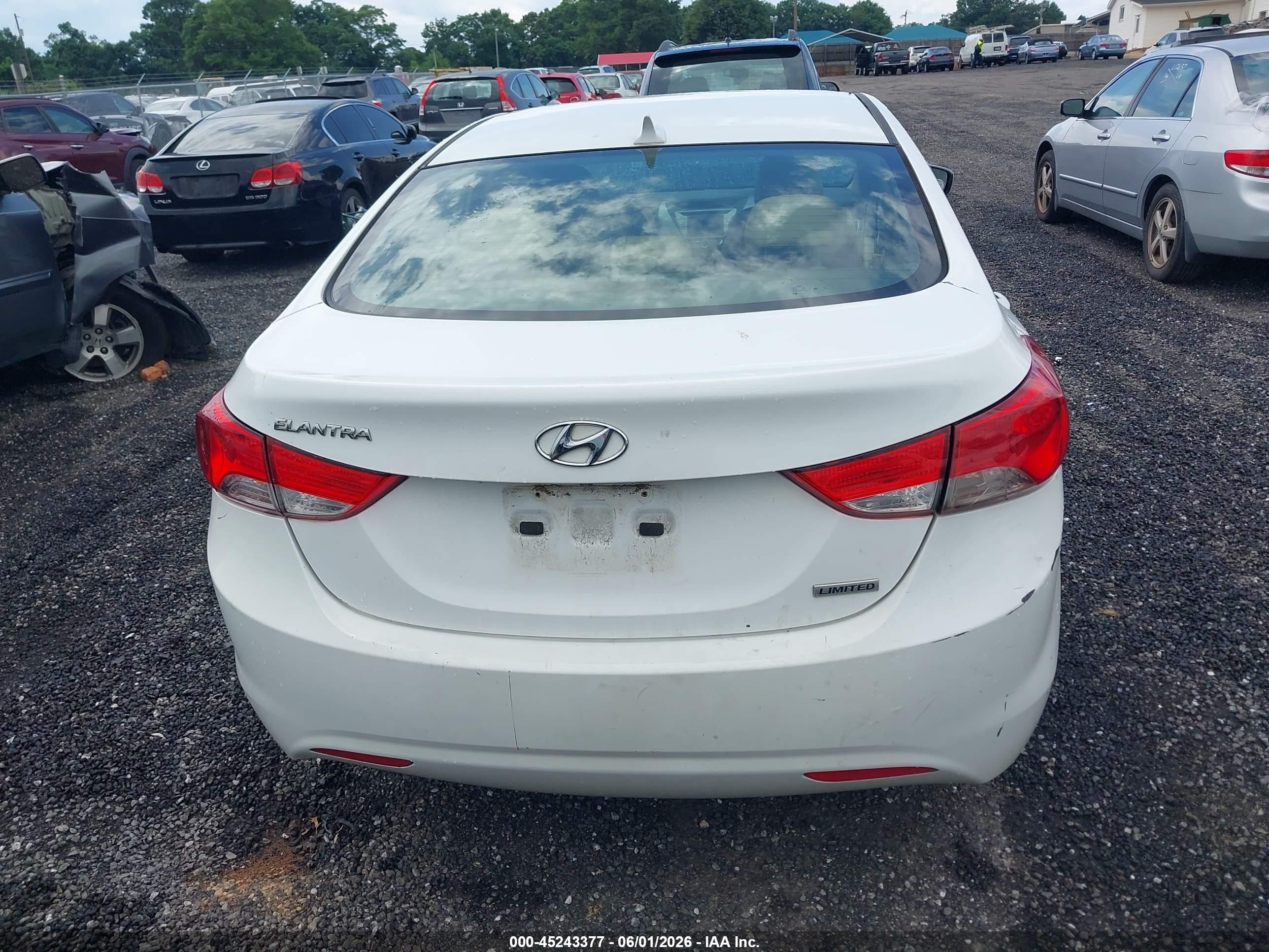 2013 Hyundai Elantra Limited White vin: 5NPDH4AE3DH280470