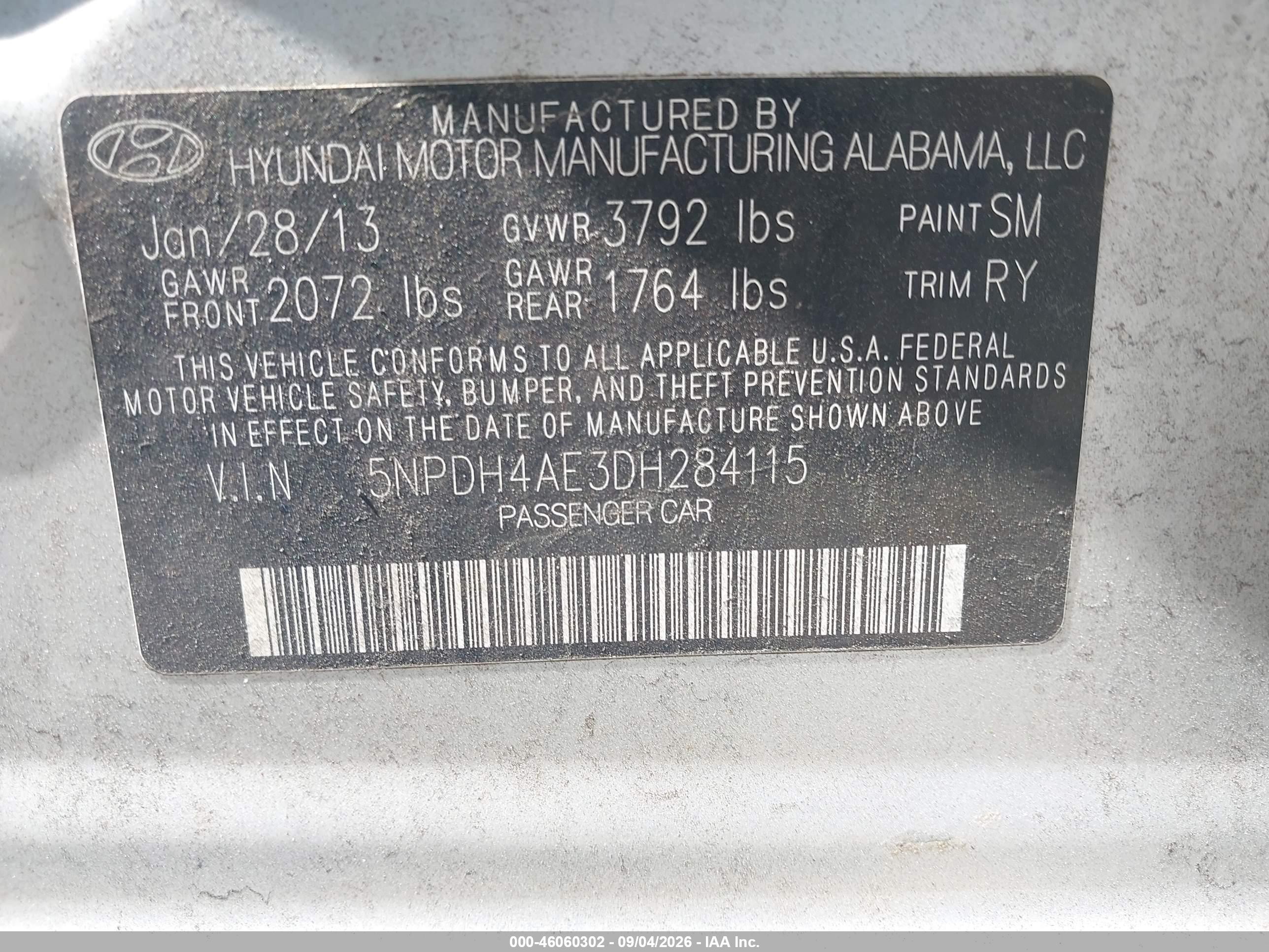 2013 Hyundai Elantra Limited Silver vin: 5NPDH4AE3DH284115