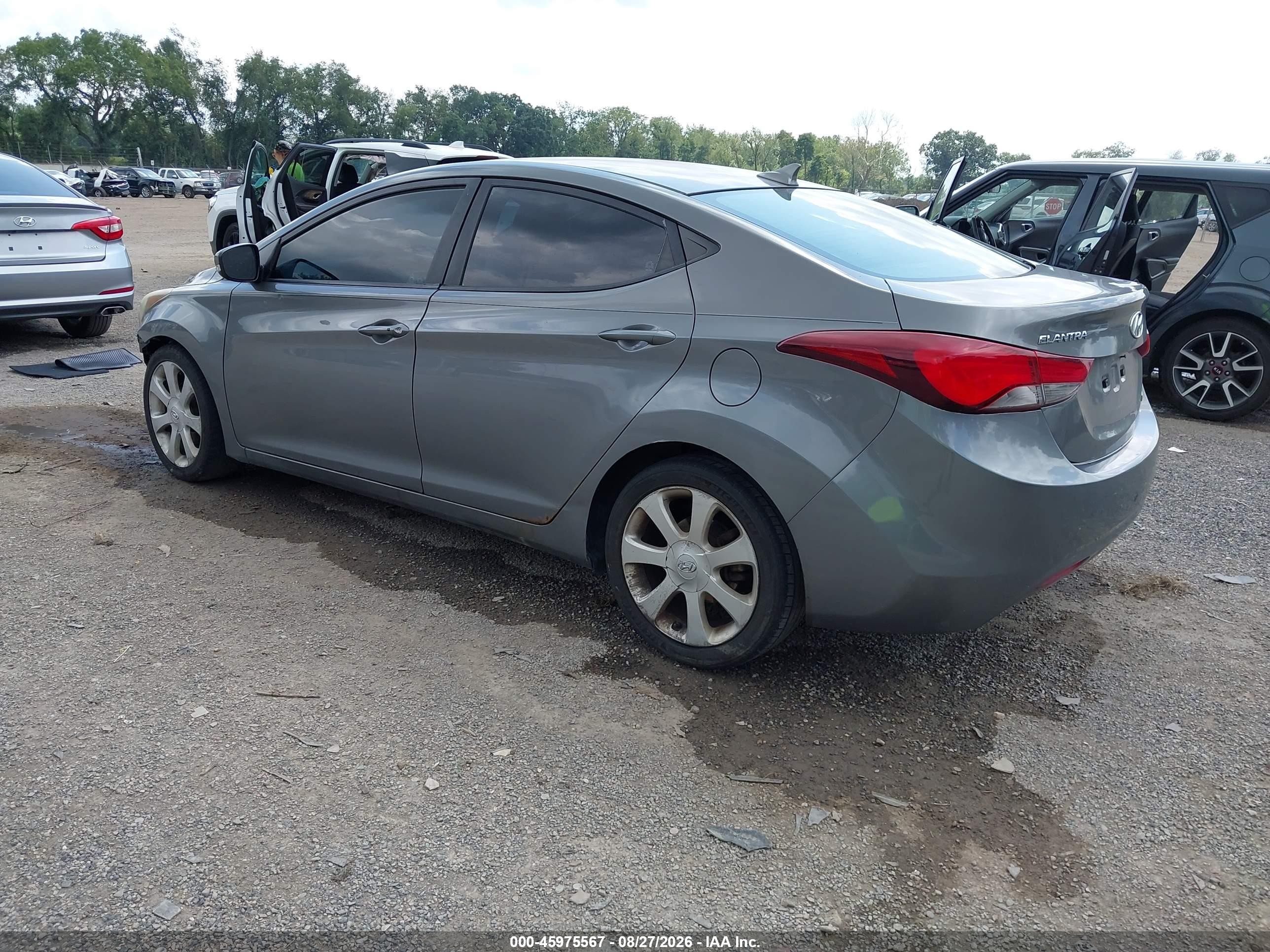 2013 Hyundai Elantra Limited Серый vin: 5NPDH4AE3DH286530