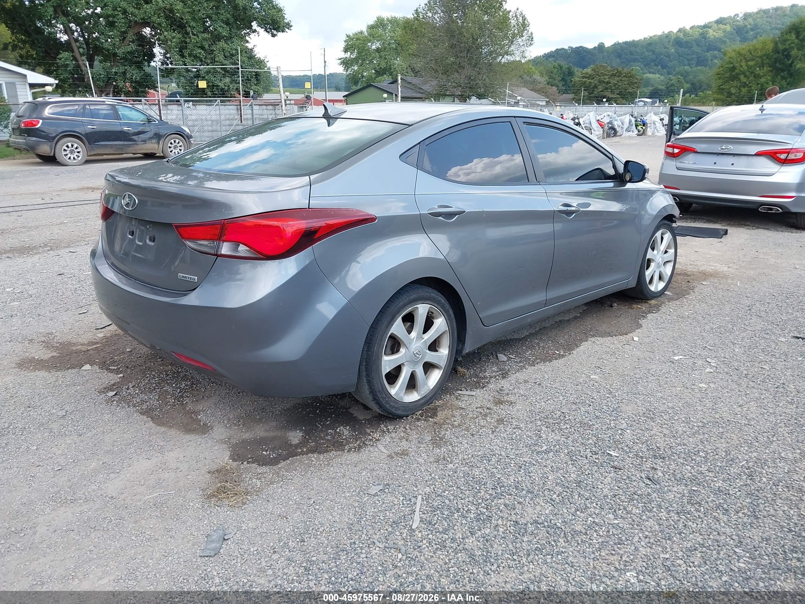2013 Hyundai Elantra Limited Серый vin: 5NPDH4AE3DH286530