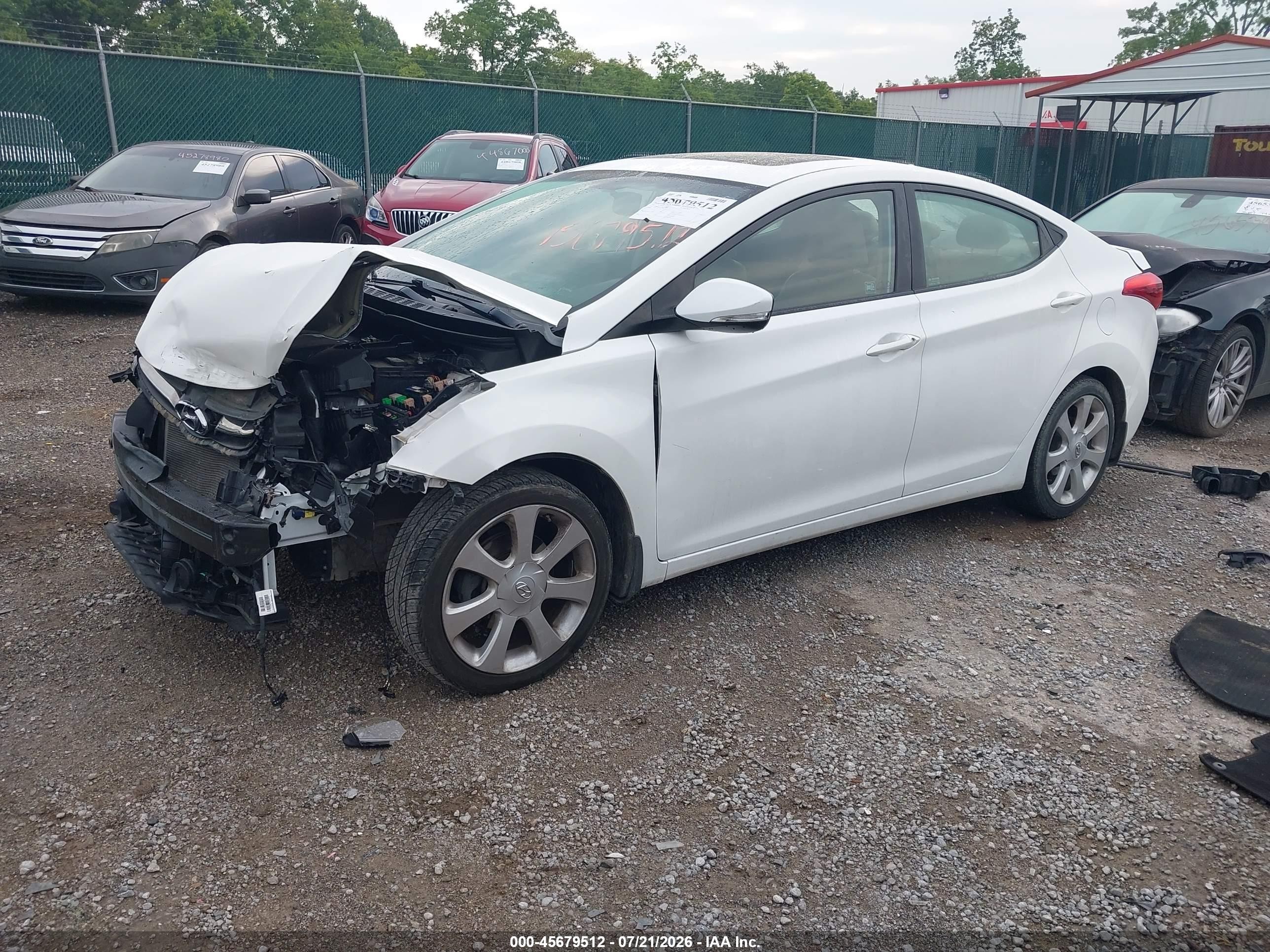 2013 Hyundai Elantra Limited White vin: 5NPDH4AE3DH292960
