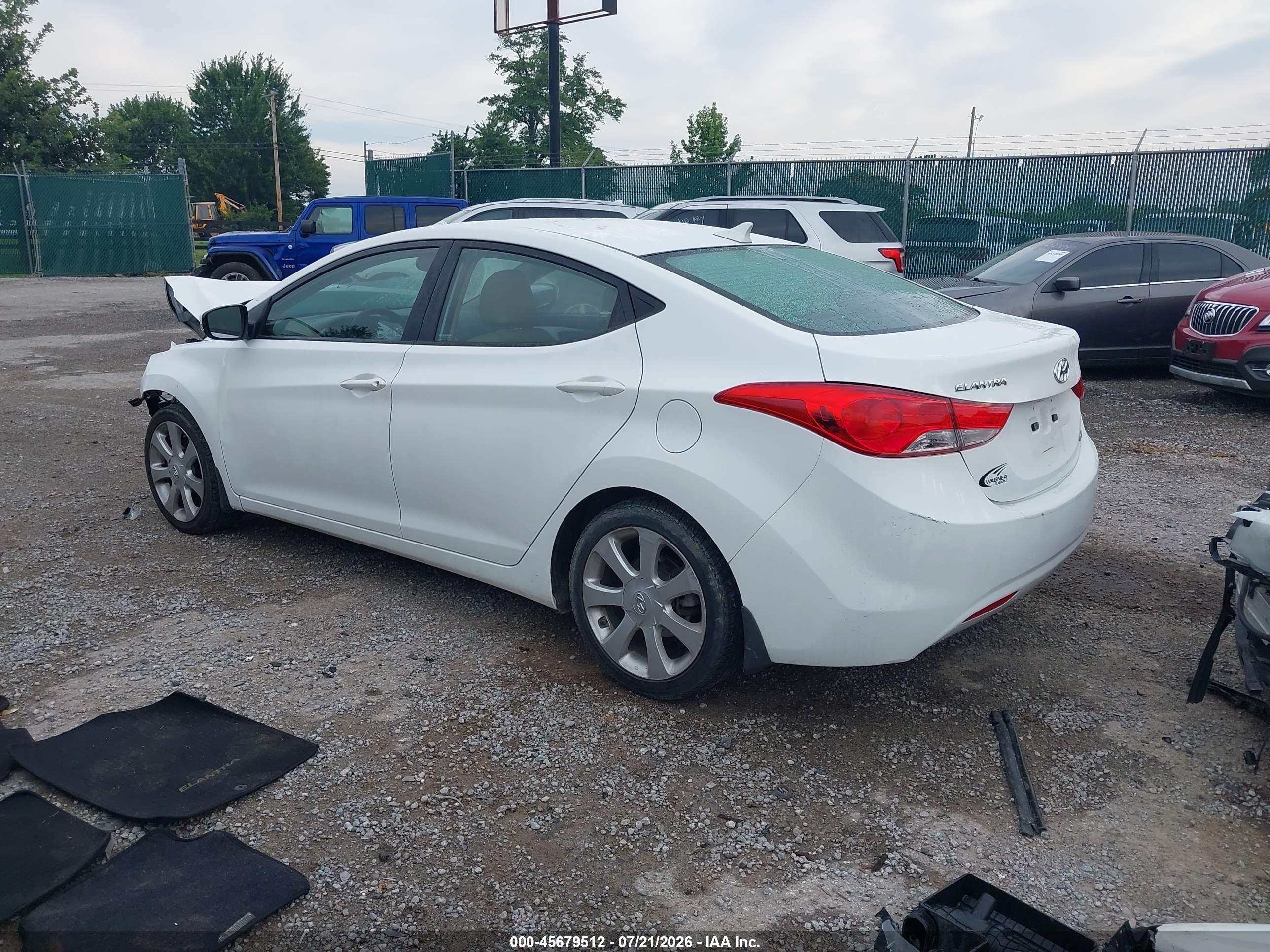 2013 Hyundai Elantra Limited White vin: 5NPDH4AE3DH292960