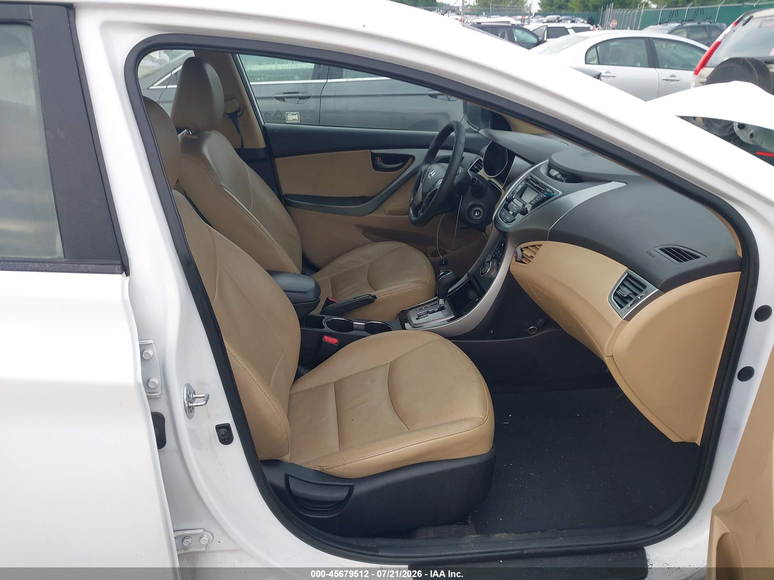 2013 Hyundai Elantra Limited White vin: 5NPDH4AE3DH292960