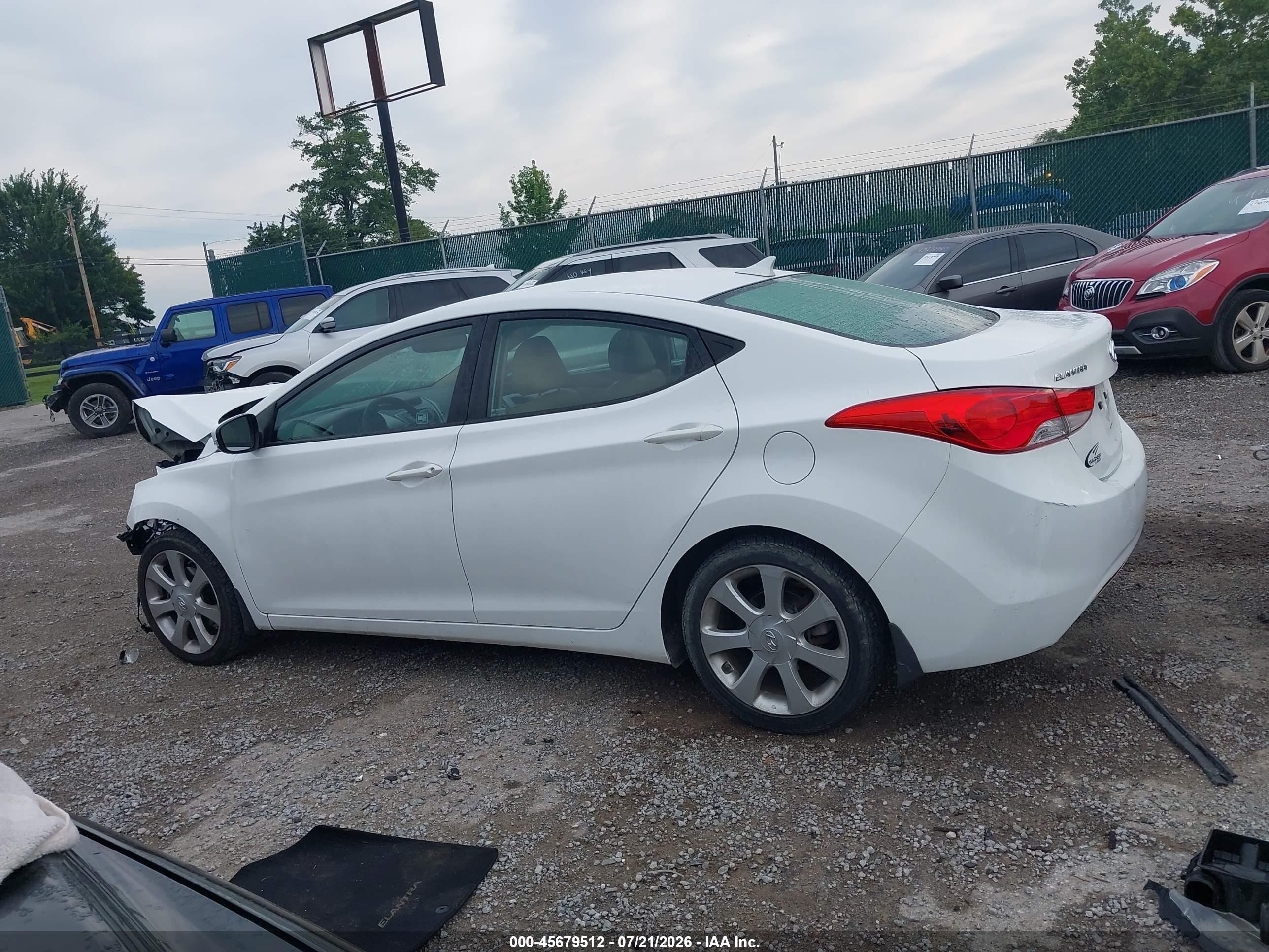 2013 Hyundai Elantra Limited White vin: 5NPDH4AE3DH292960