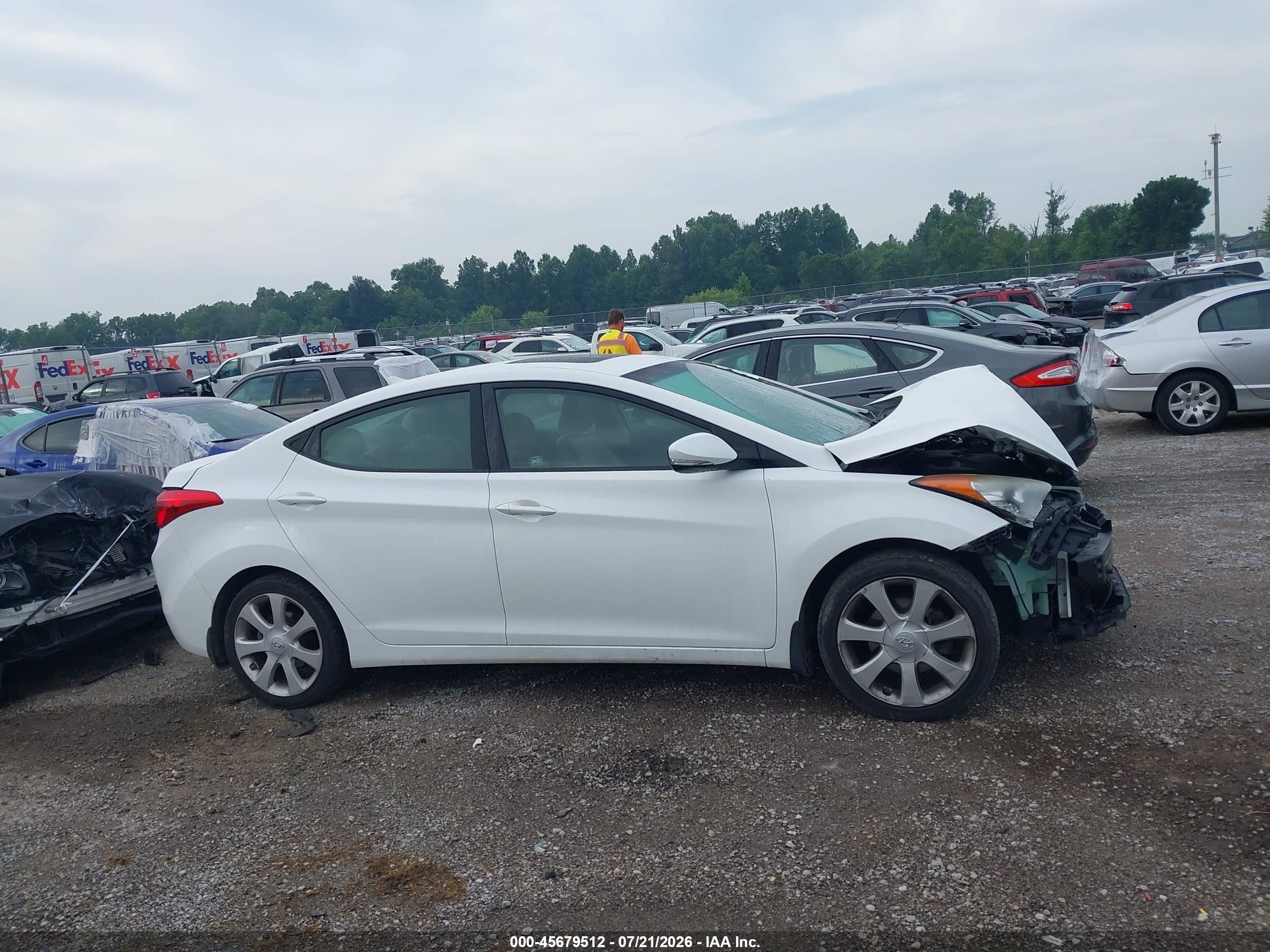 2013 Hyundai Elantra Limited White vin: 5NPDH4AE3DH292960