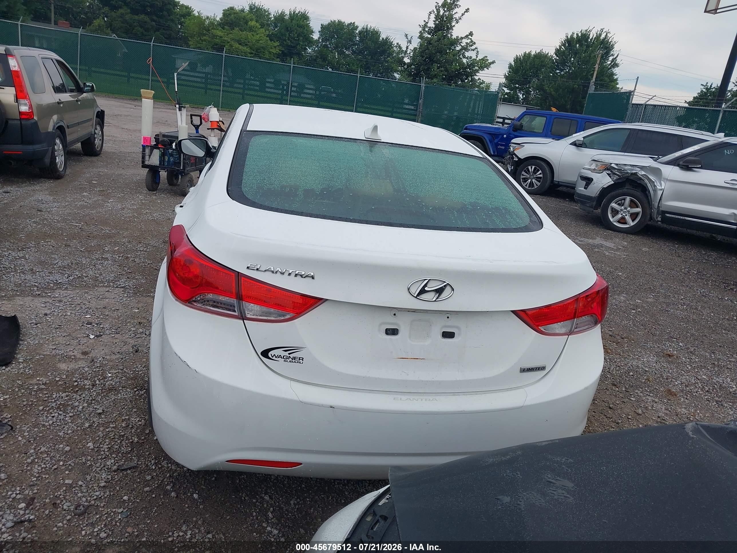2013 Hyundai Elantra Limited White vin: 5NPDH4AE3DH292960