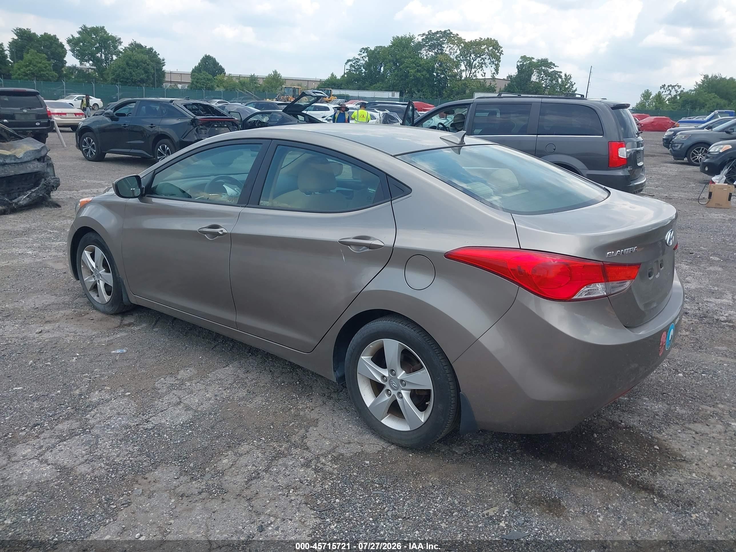 2013 Hyundai Elantra Gls Gray vin: 5NPDH4AE3DH302435