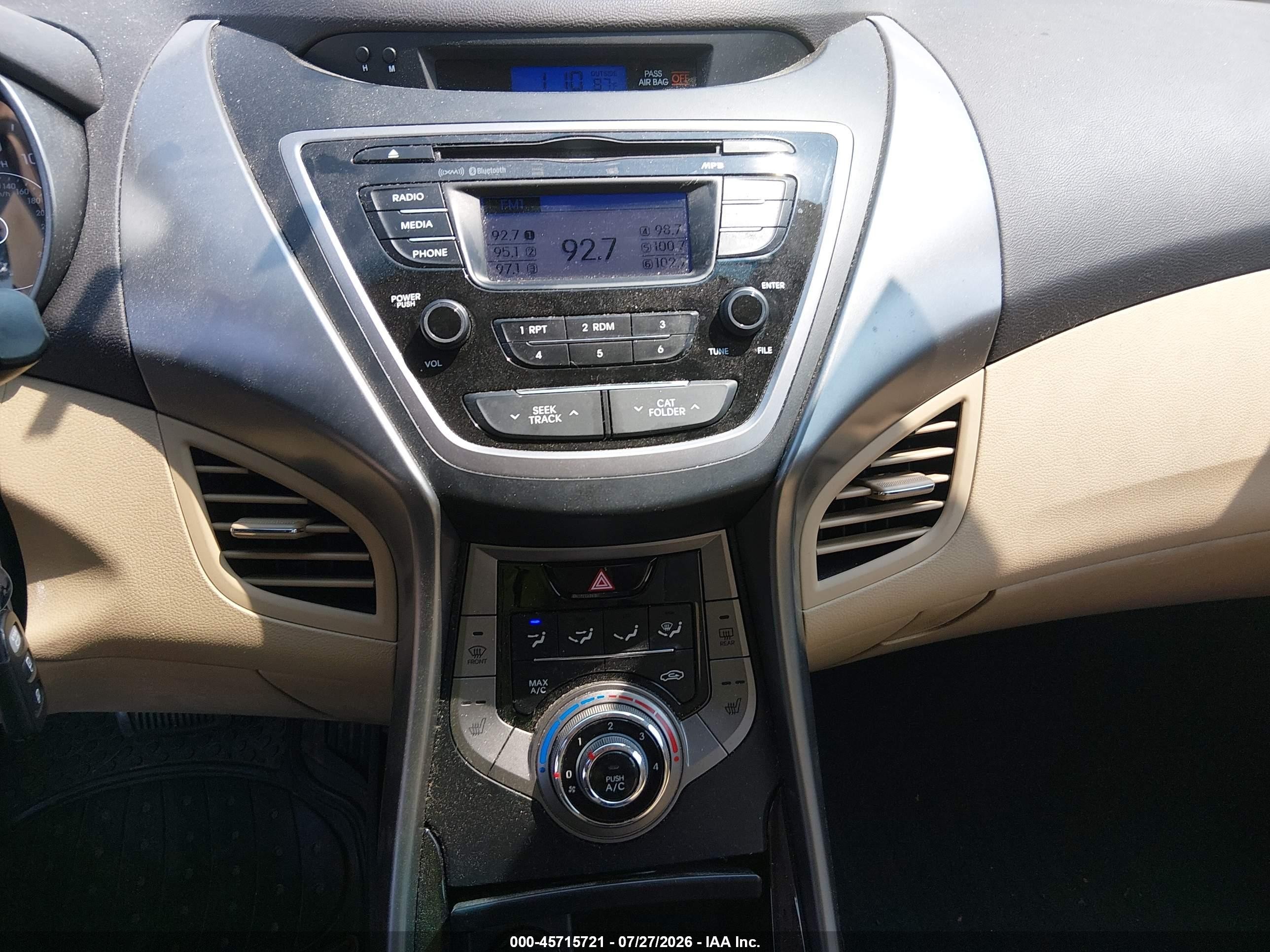 2013 Hyundai Elantra Gls Gray vin: 5NPDH4AE3DH302435