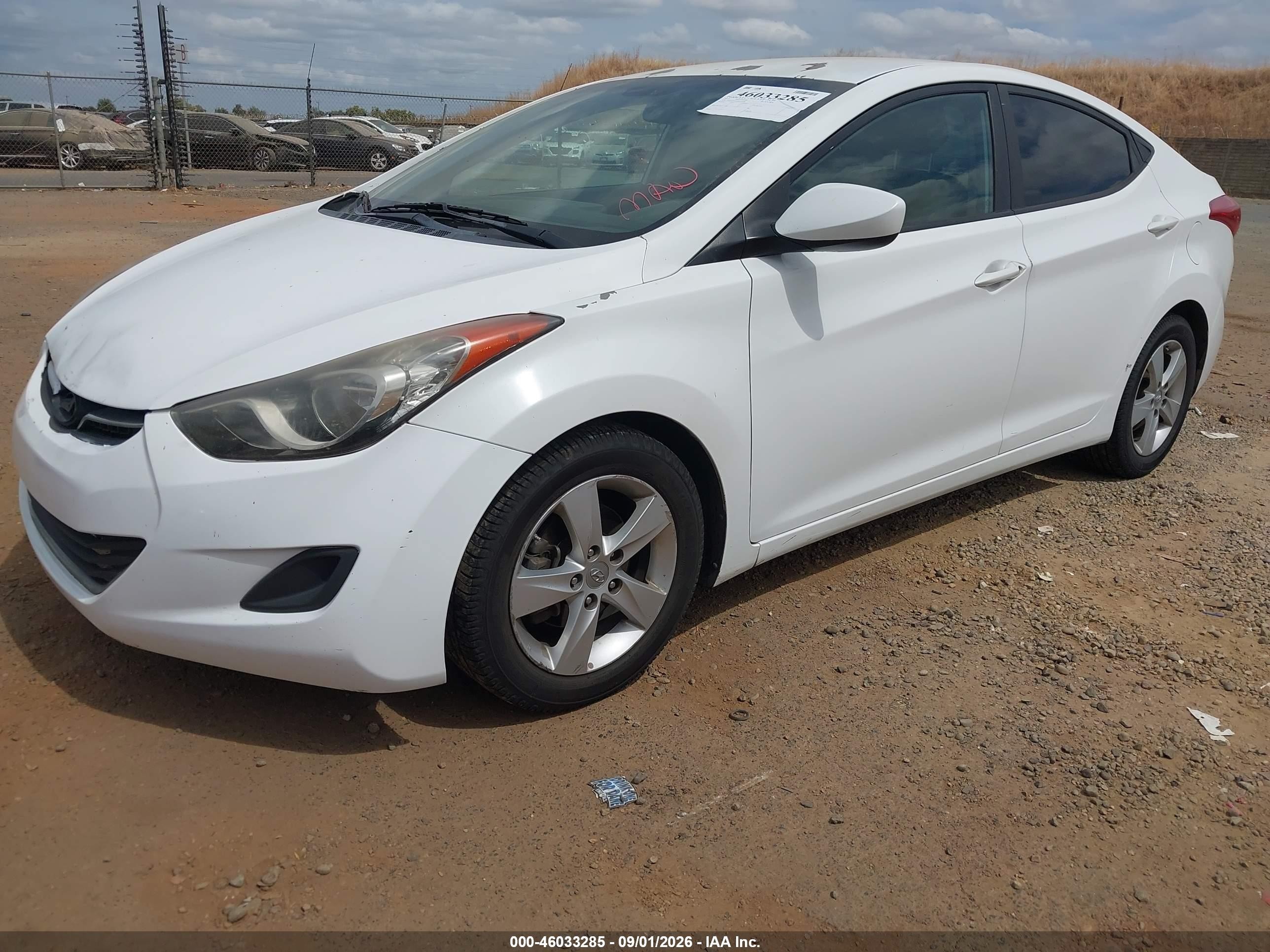 2013 Hyundai Elantra Gls White vin: 5NPDH4AE3DH305528