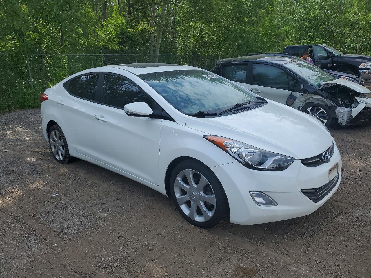 2013 Hyundai Elantra Gls White vin: 5NPDH4AE3DH318666