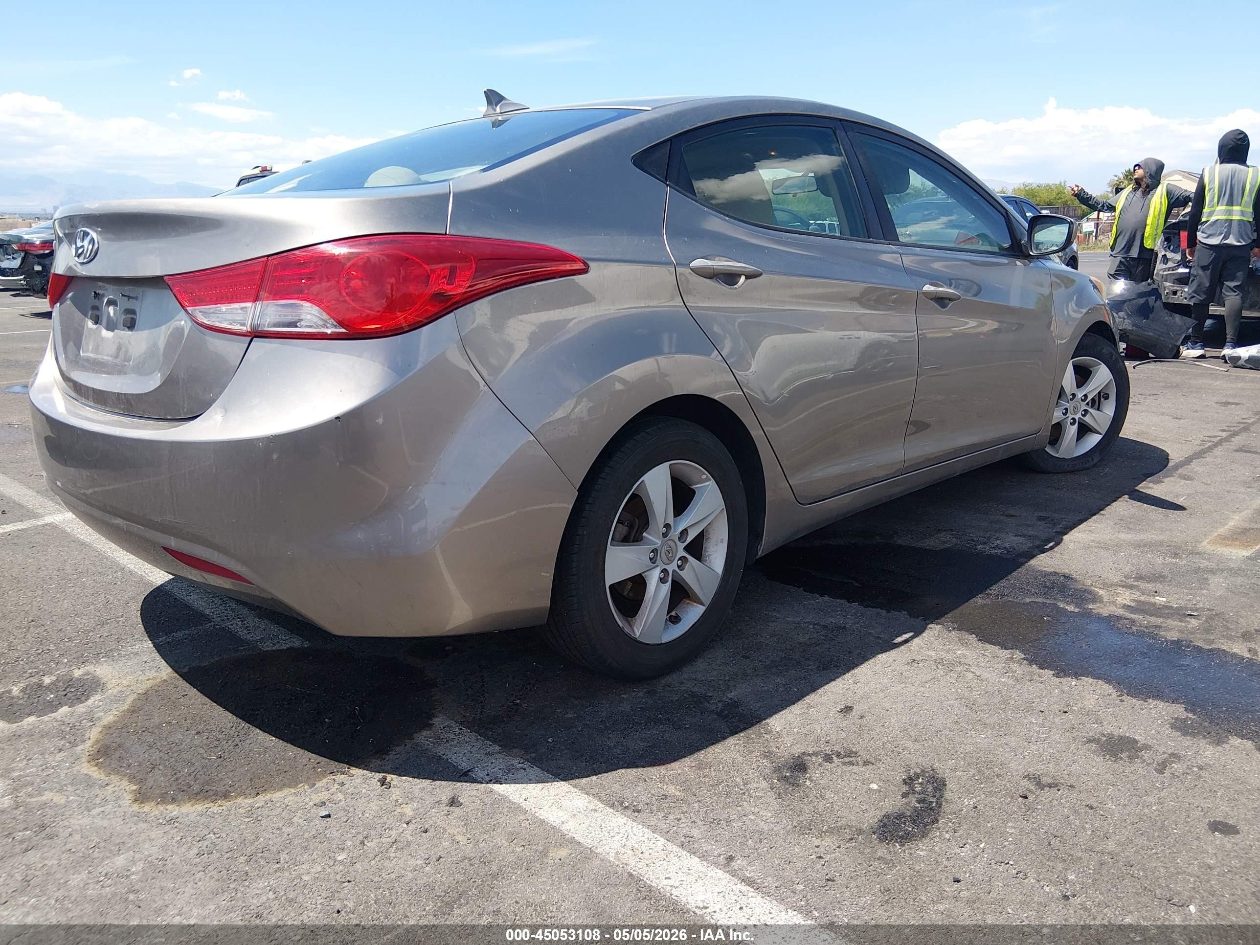 2013 Hyundai Elantra Gls Gray vin: 5NPDH4AE3DH321602