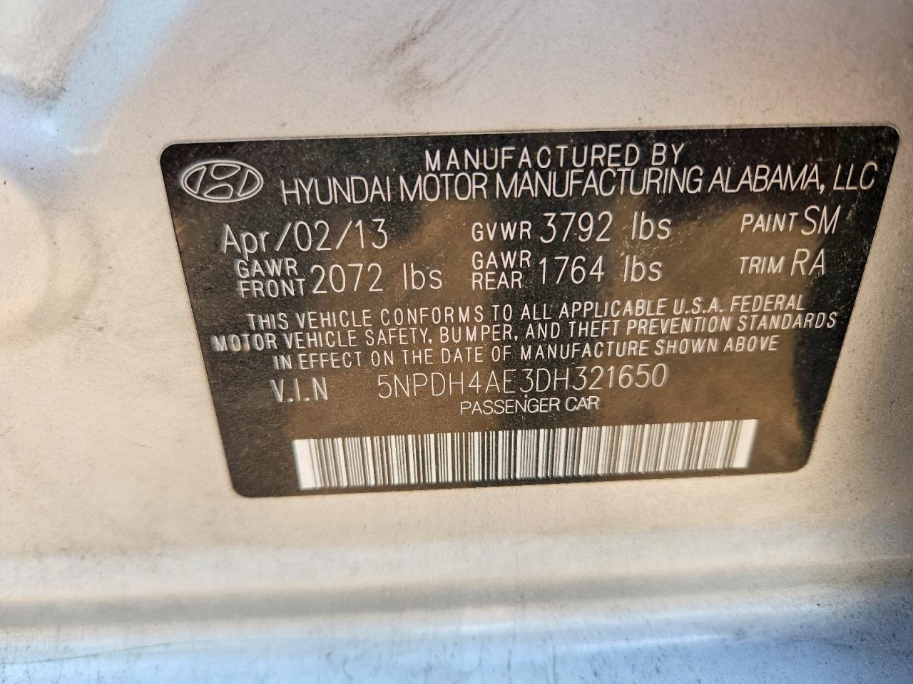 2013 Hyundai Elantra Gls Silver vin: 5NPDH4AE3DH321650