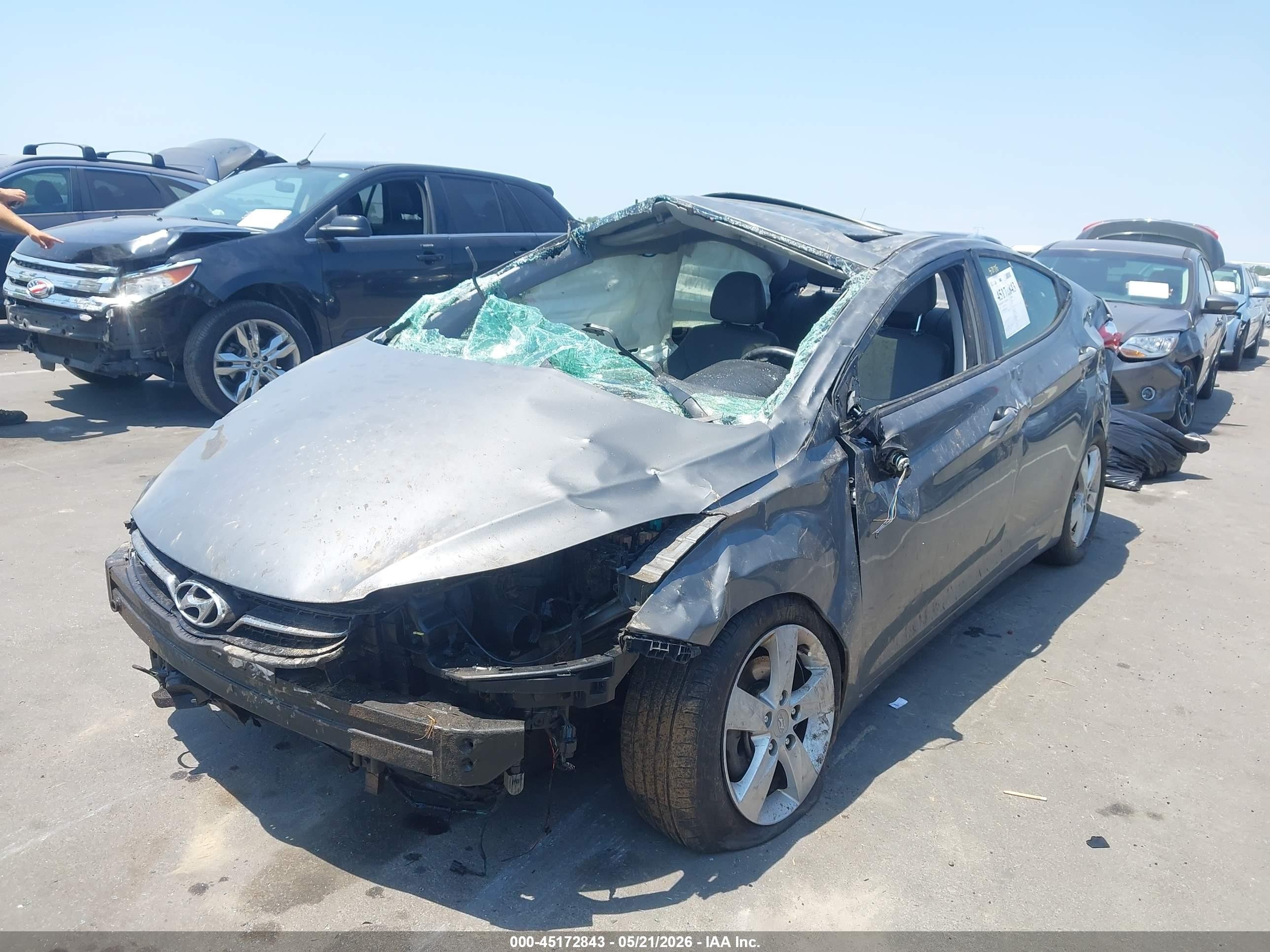 2013 Hyundai Elantra Limited Gray vin: 5NPDH4AE3DH328453