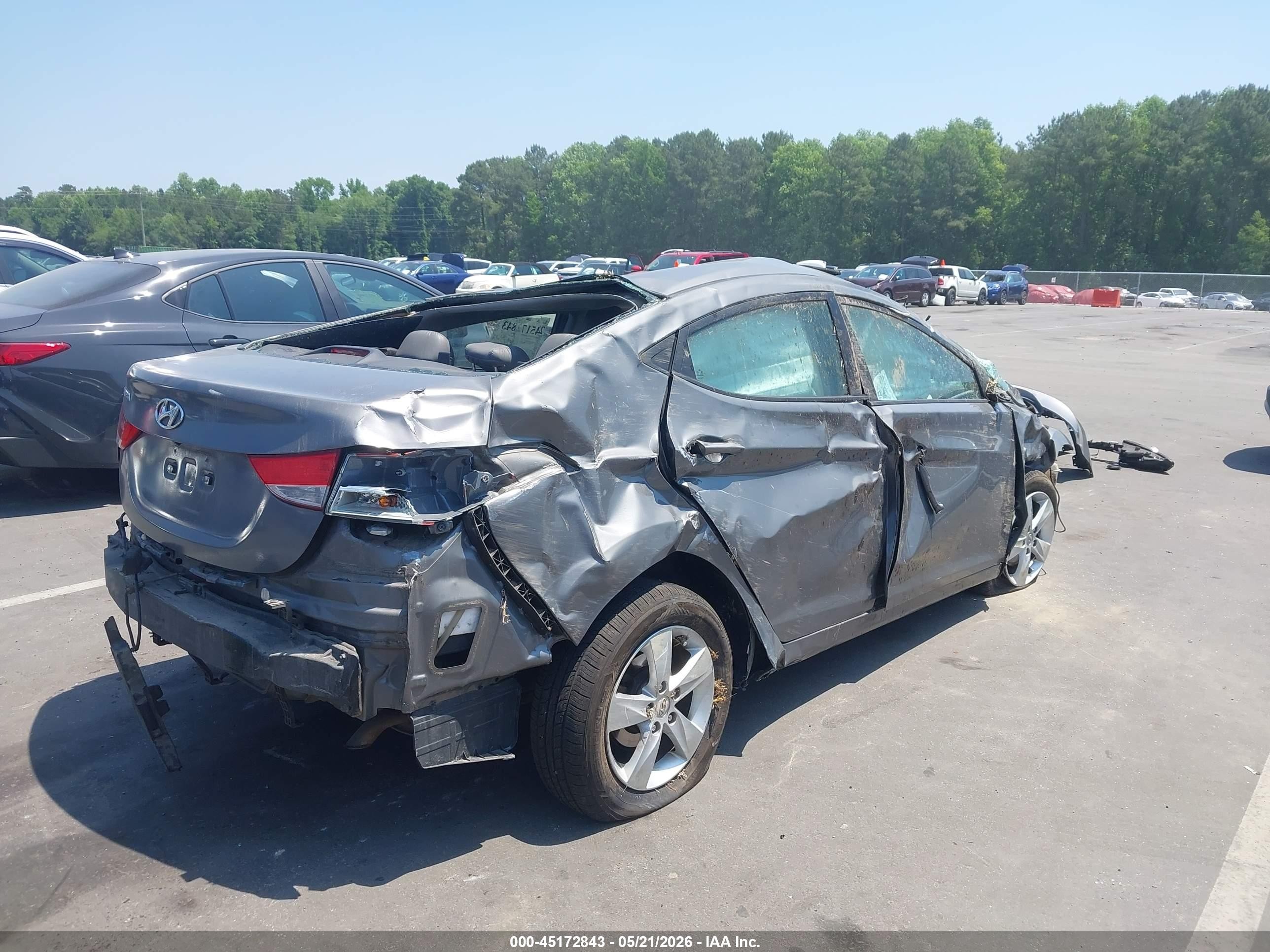 2013 Hyundai Elantra Limited Gray vin: 5NPDH4AE3DH328453