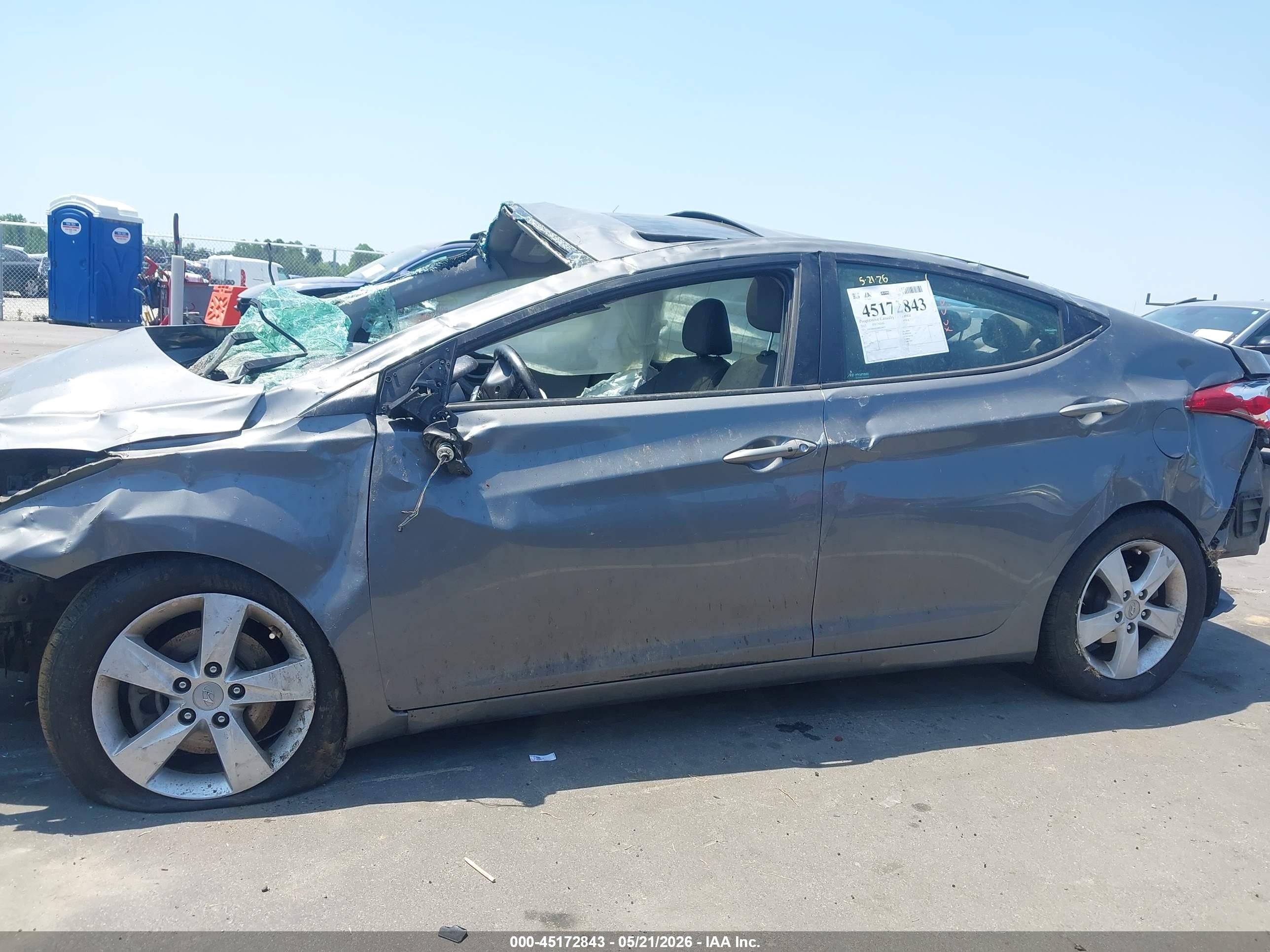 2013 Hyundai Elantra Limited Gray vin: 5NPDH4AE3DH328453