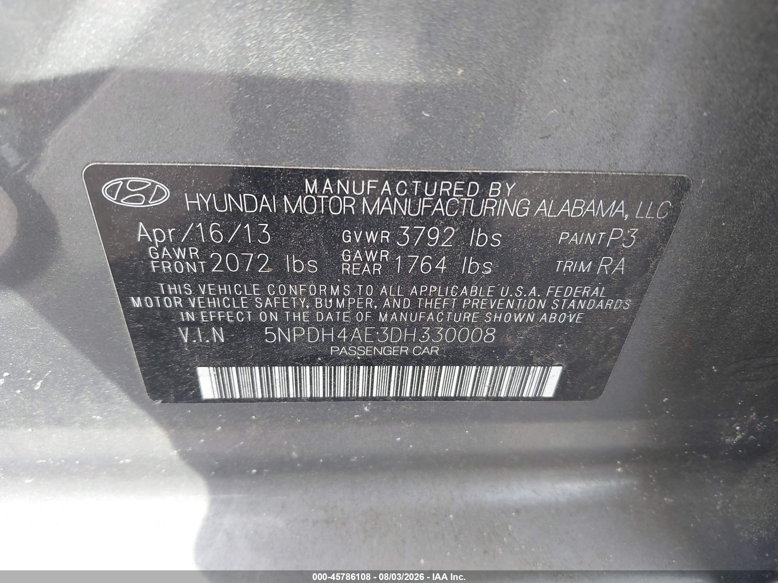 2013 Hyundai Elantra Gls Silver vin: 5NPDH4AE3DH330008
